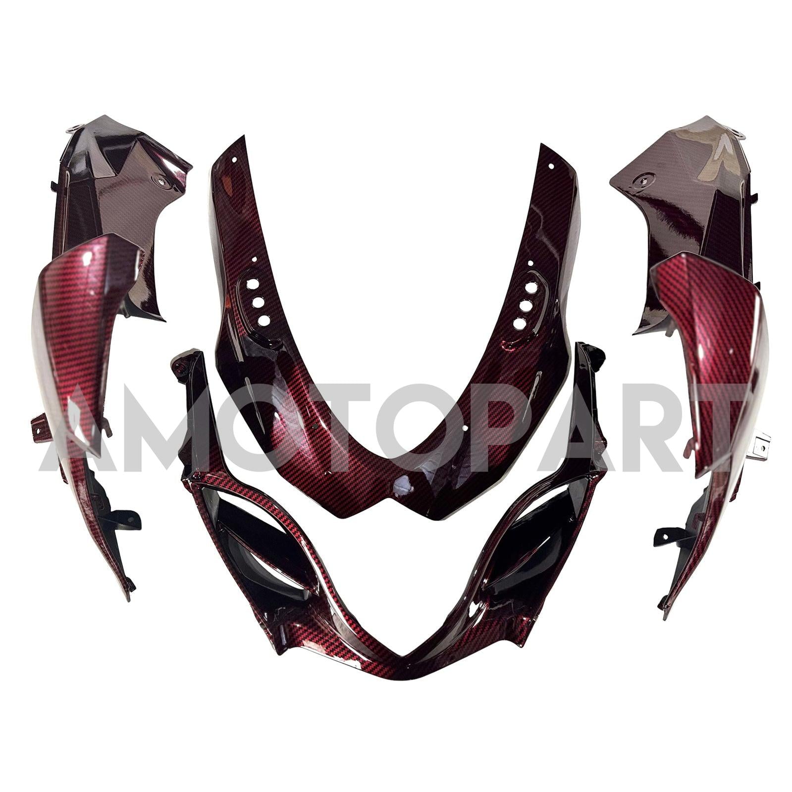 Amotopart 2009-2016 Suzuki GSXR1000 Red Carbon Fiber Pattern Fairing Kit