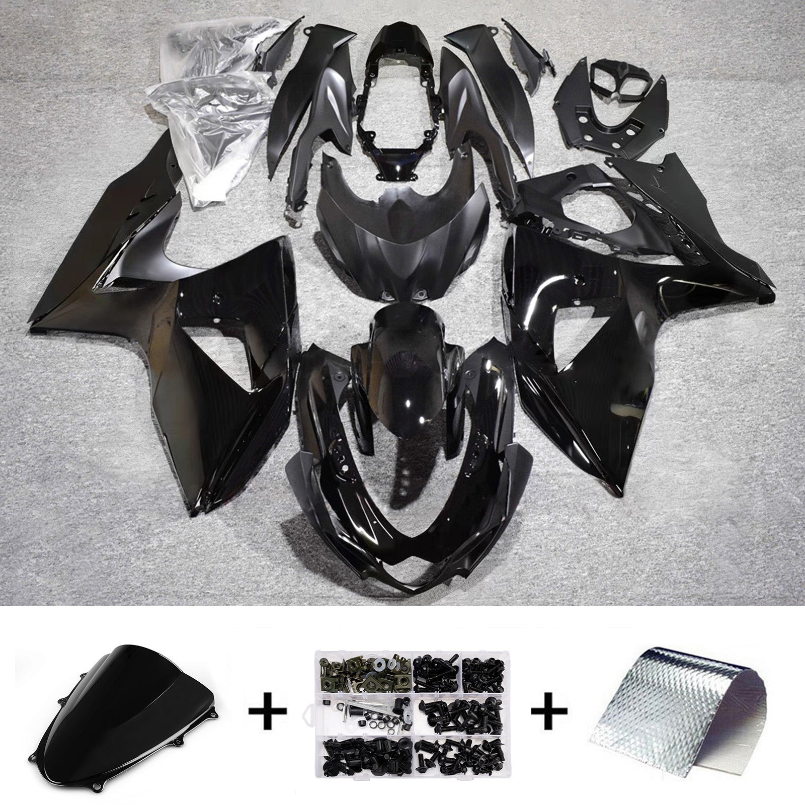 Amotopart 2009-2016 Suzuki GSXR1000 Black Fairing Kit