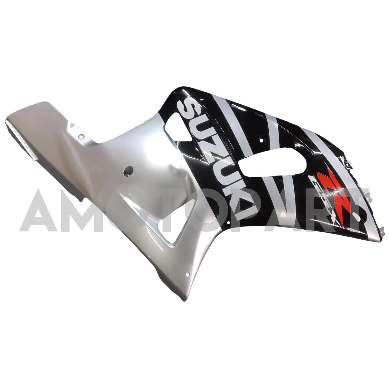Amotopart Suzuki 01-03 GSXR600 & 00-03 GSXR750 Black Silver GSXR Racing Fairing Kit