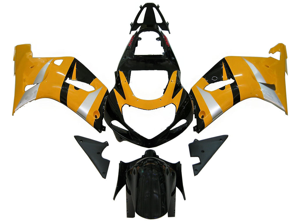 Amotopart Suzuki 01-03 GSXR600 & 00-03 GSXR750 Silver GSXR Racing Red Black Fairing Kit