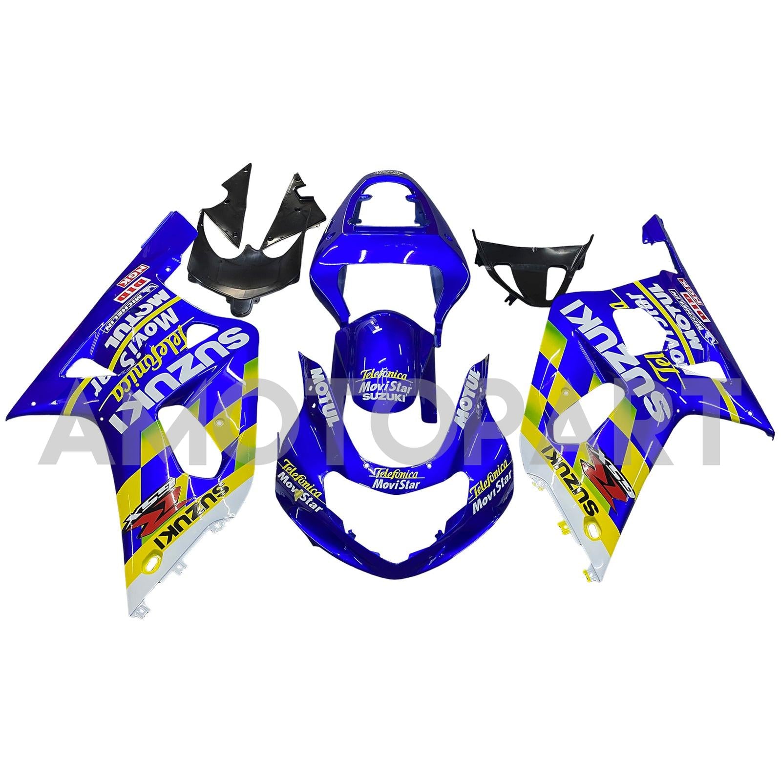 Amotopart Suzuki 01-03 GSXR600 & 00-03 GSXR750 Movistar Racing Blue Fairing Kit