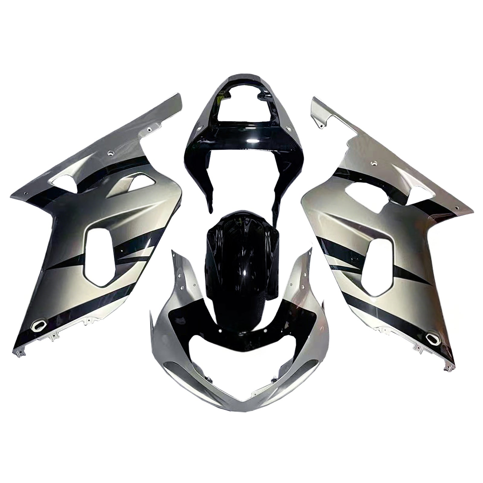 Amotopart Suzuki 01-03 GSXR600 & 00-03 GSXR750 2-Tone GSXR Racing Silver Fairing Kit
