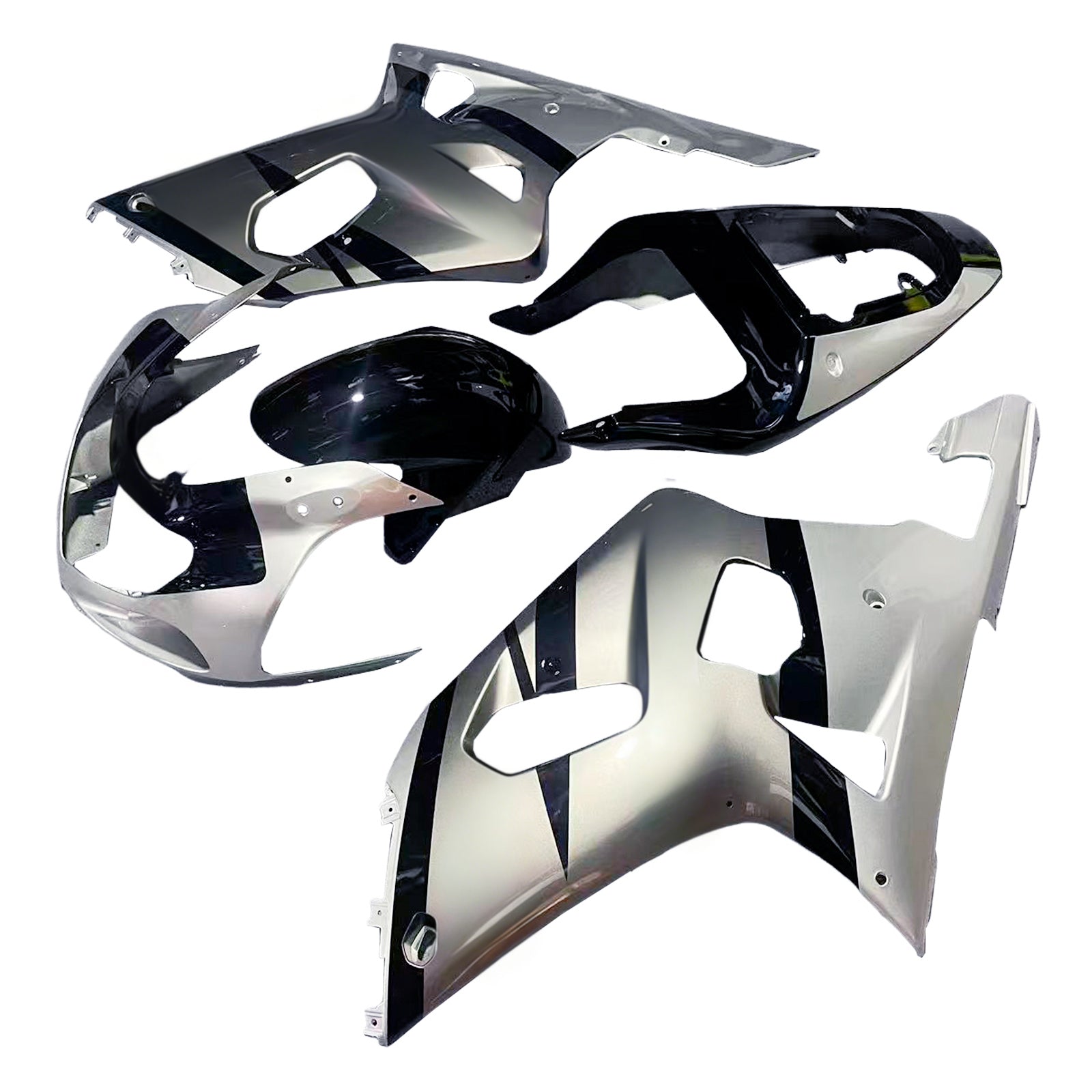 Amotopart Suzuki 01-03 GSXR600 & 00-03 GSXR750 2-Tone GSXR Racing Silver Fairing Kit