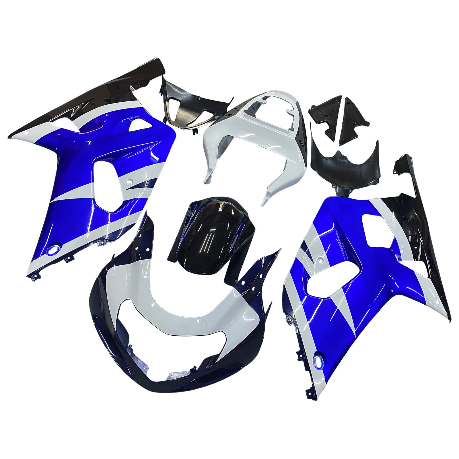 Amotopart Suzuki 01-03 GSXR600 & 00-03 GSXR750 Blue White Black Fairing Kit