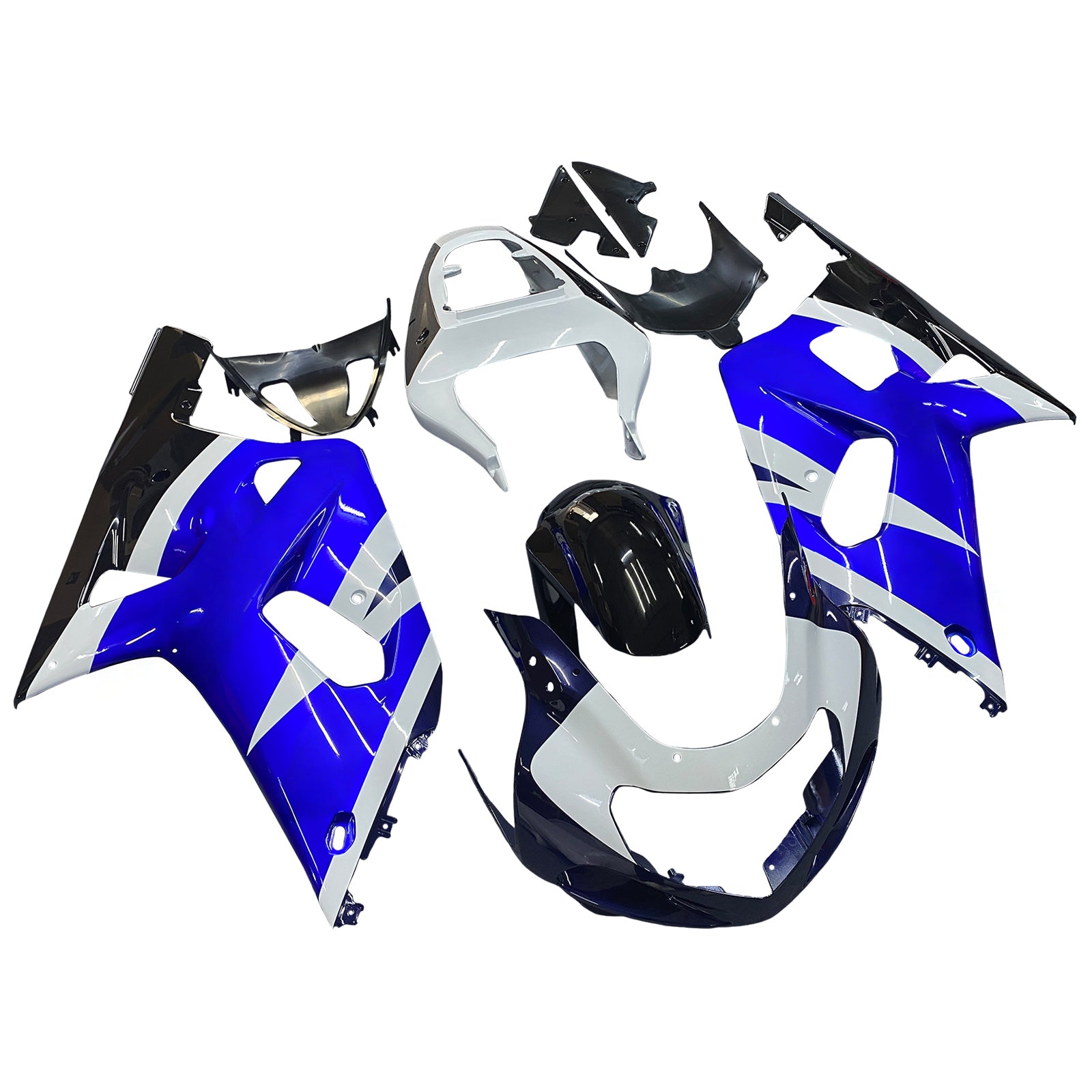 Amotopart Suzuki 01-03 GSXR600 & 00-03 GSXR750 Blue White Black Fairing Kit
