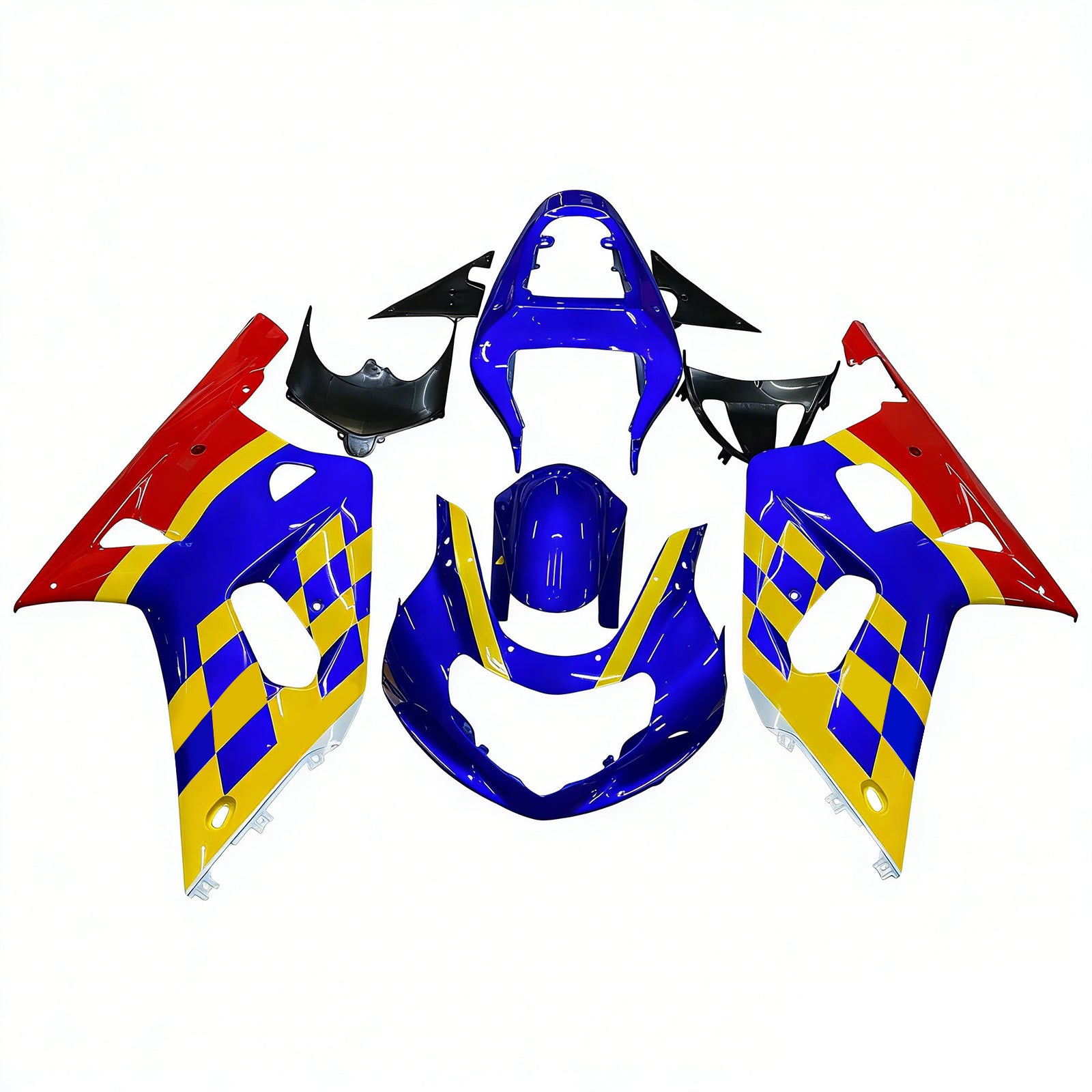 Amotopart Suzuki 01-03 GSXR600 & 00-03 GSXR750 Rádium Blue Yellow Multi Kit