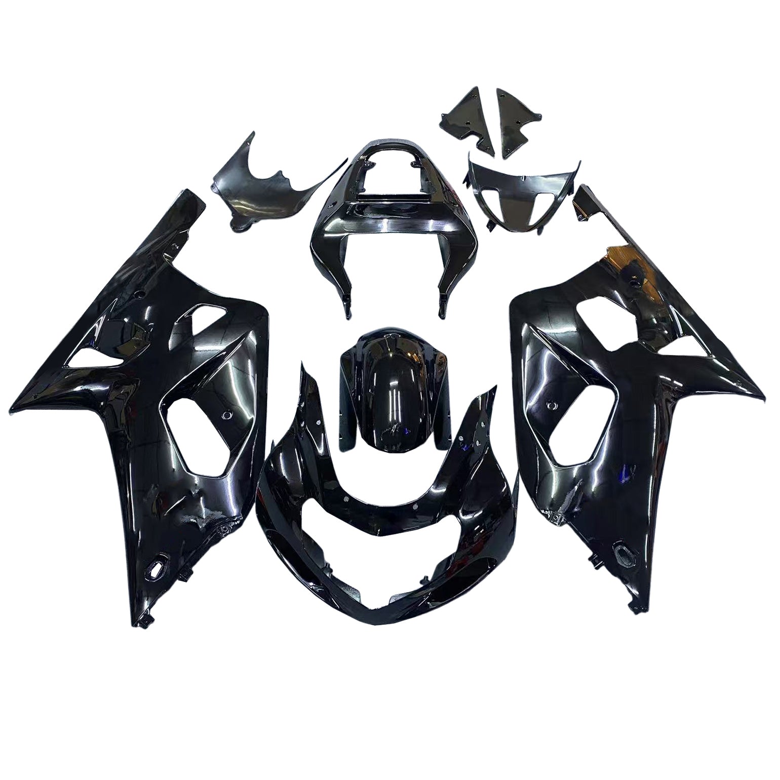 Amotopart スズキ 01-03 GSXR600 & 00-03 GSXR750 レーシング ブラック フェアリング キット