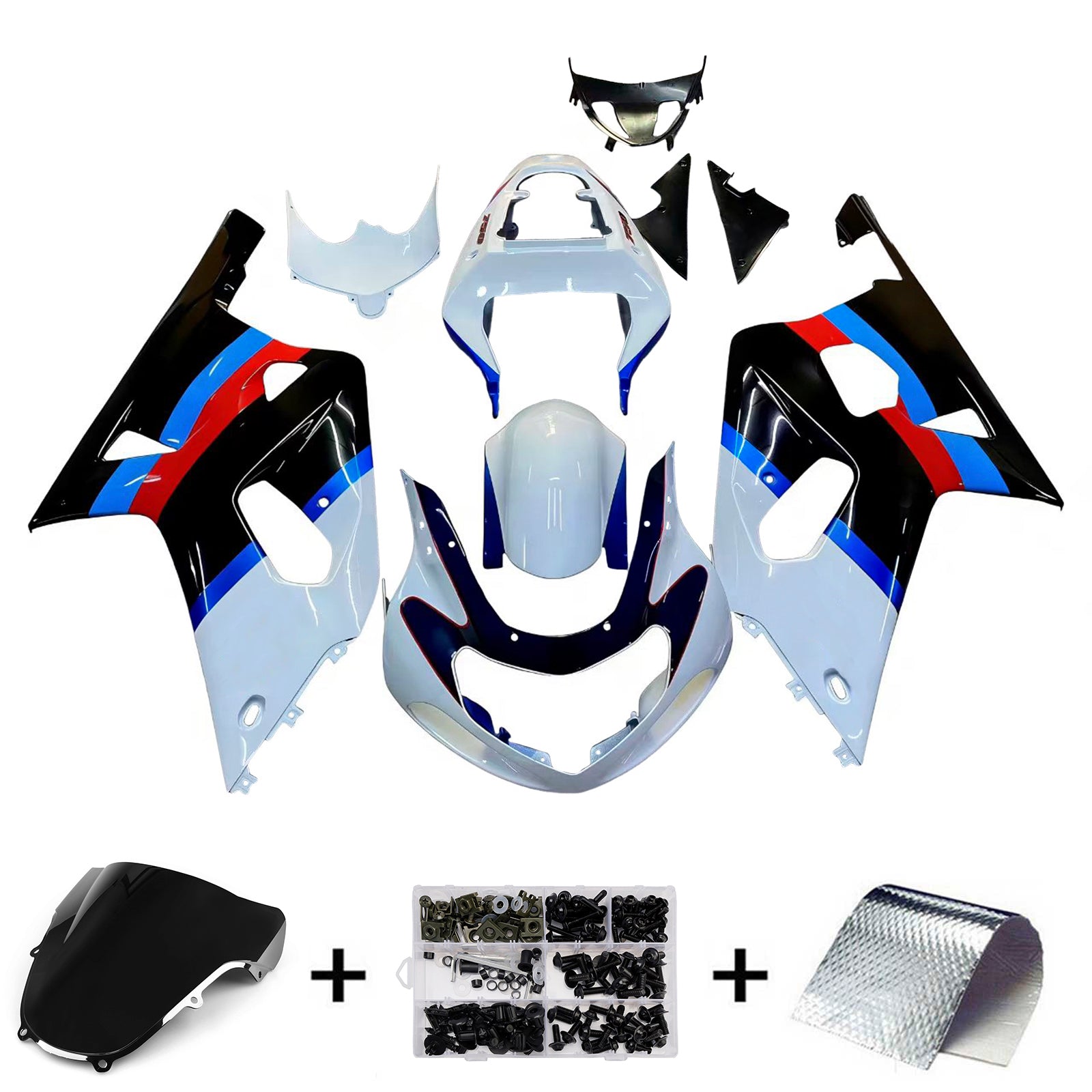 Amotopart Suzuki 01-03 GSXR600 & 00-03 GSXR750 Multi-Color GSXR Racing Fairing Kit