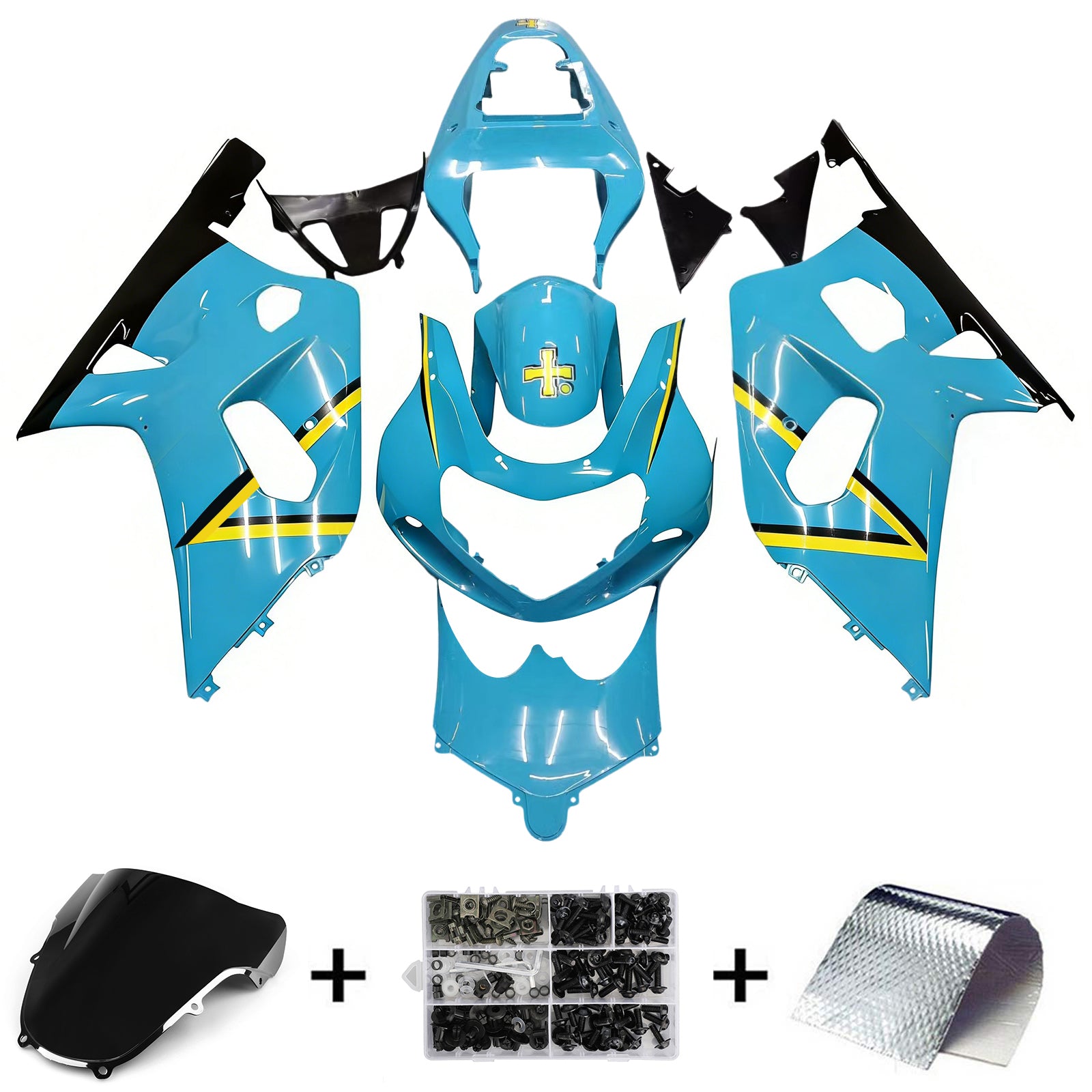 Amotopart Suzuki 01-03 GSXR600 & 00-03 GSXR750 Carena Blu Multi KIt