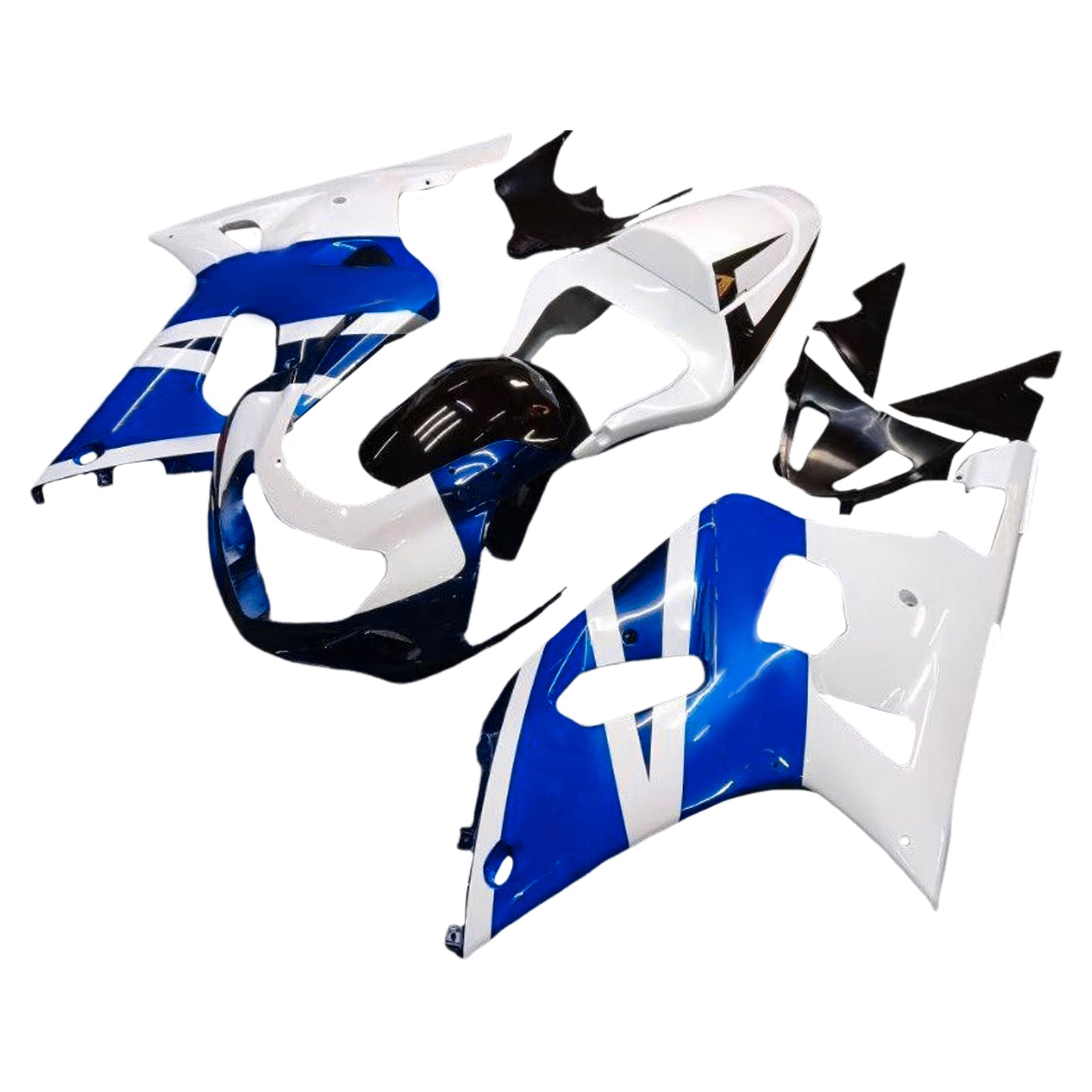 Amotopart Suzuki 01-03 GSXR600 & 00-03 GSXR750 White Blue Fairing Kit