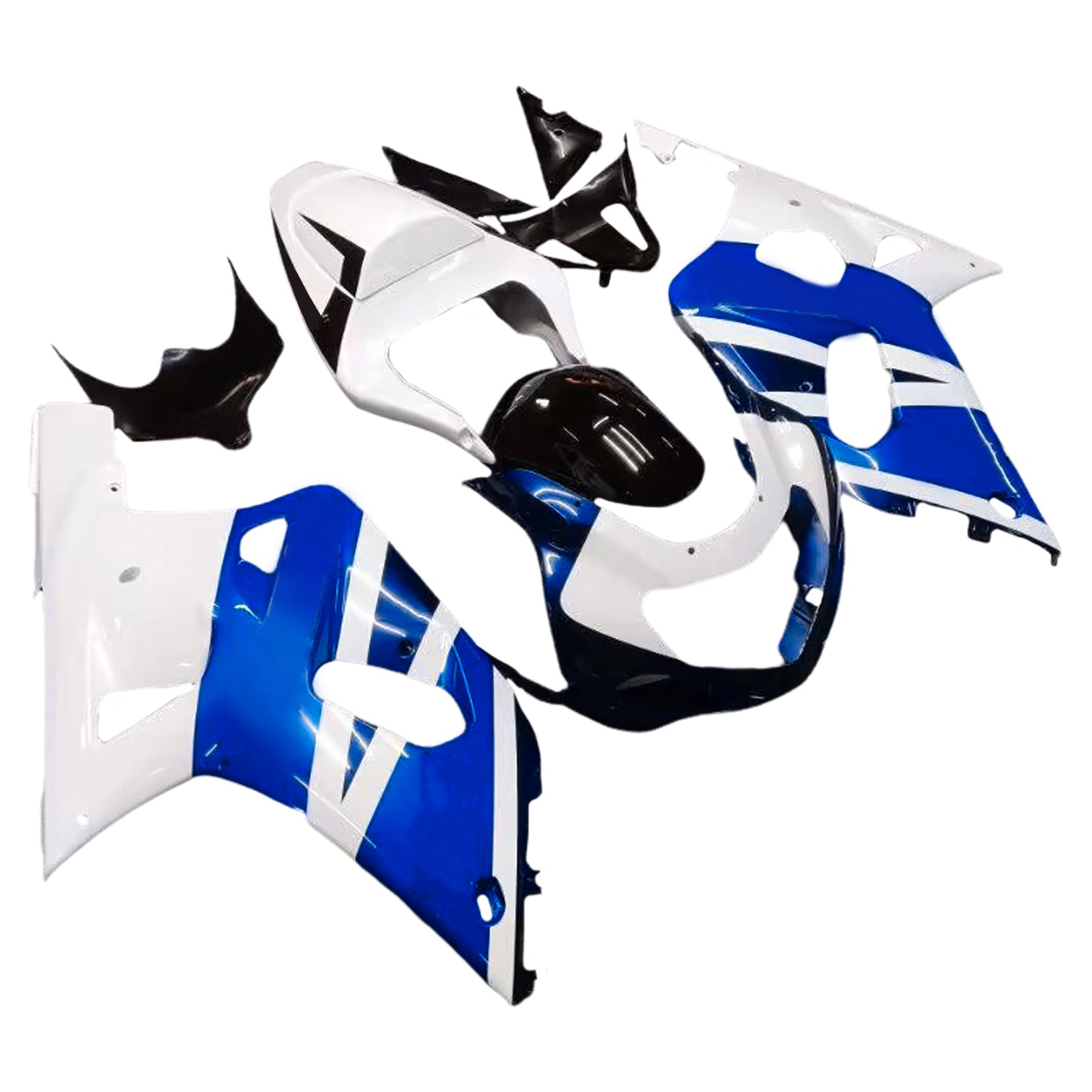 Amotopart Suzuki 01-03 GSXR600 & 00-03 GSXR750 White Blue Fairing Kit