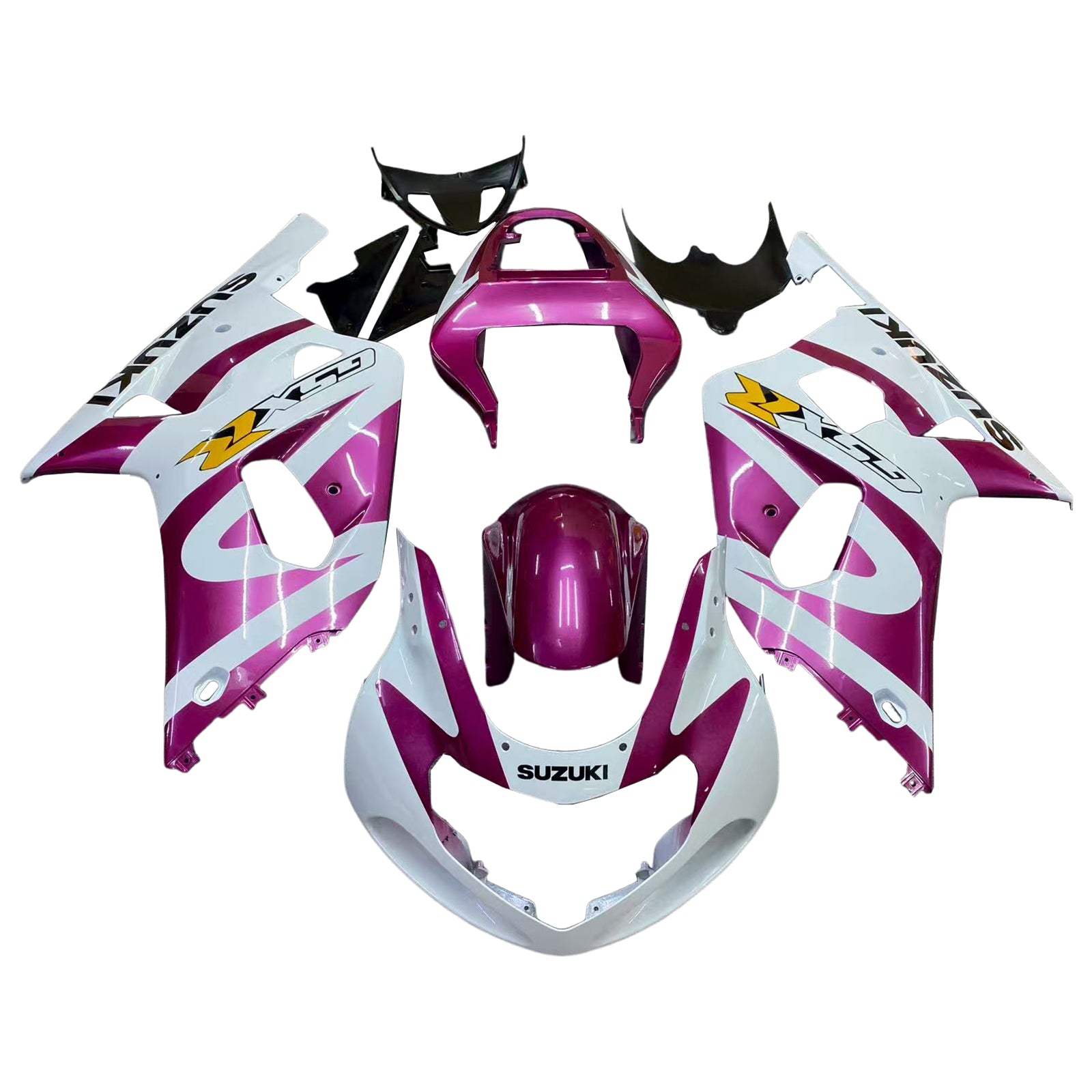 Amotopart 2001-2003 GSXR600 2000-2003 GSXR750 K1 Suzuki Purple White Fairing Kit