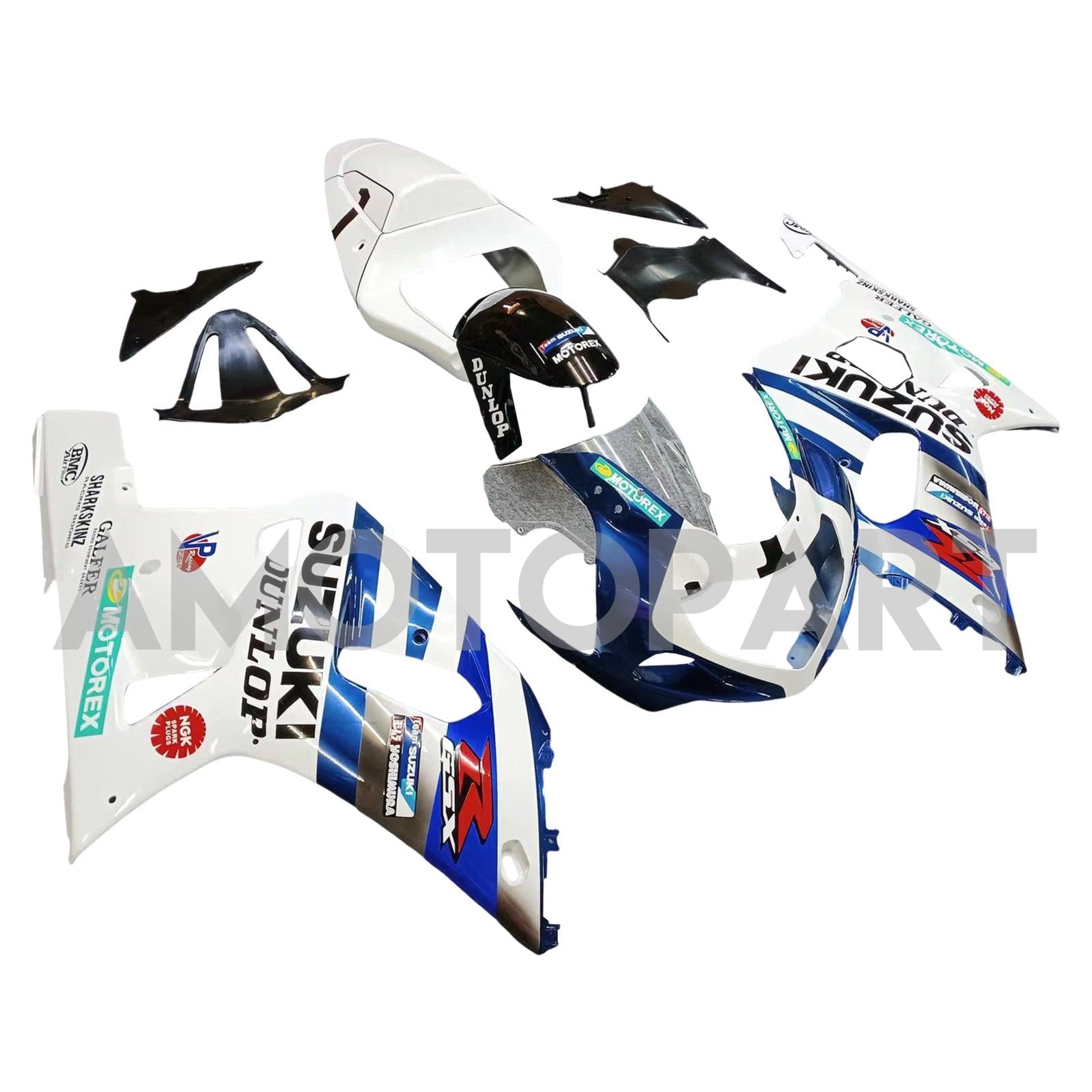 Amotopart 2001-2003 GSXR600 2000-2003 GSXR750 K1 Suzuki Blue White Fairing Kit