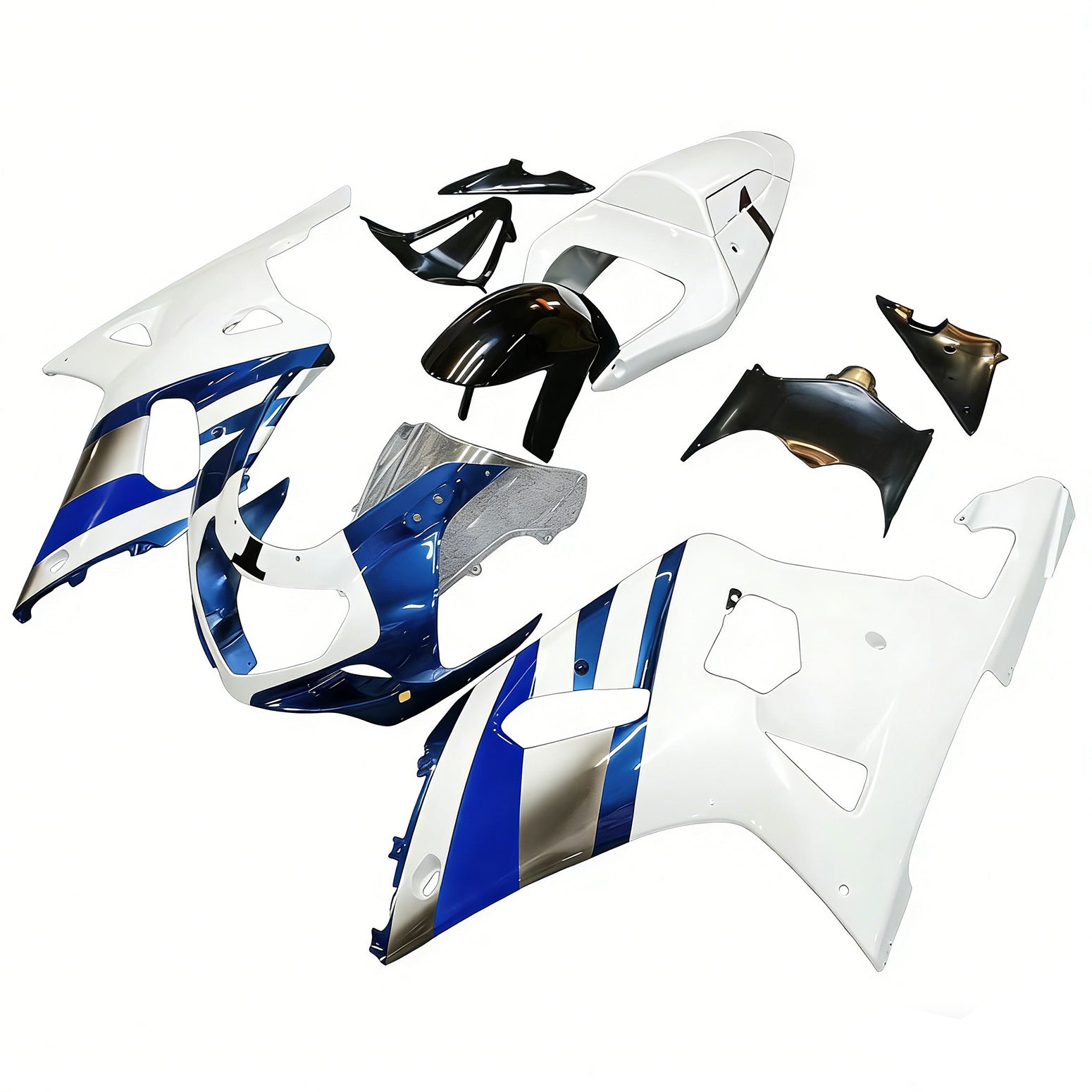 Amotopart 2001-2003 GSXR600 2000-2003 GSXR750 K1 Suzuki Blue White Fairing Kit