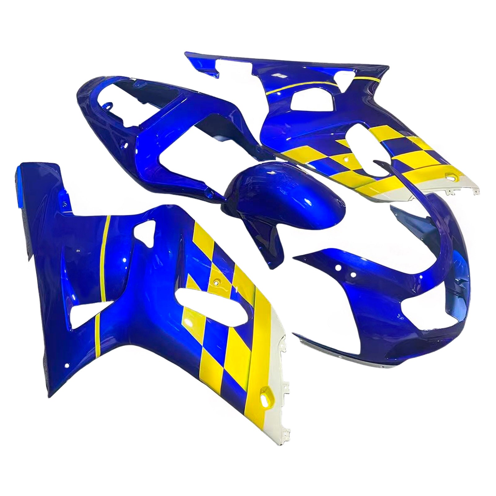 Amotopart 2001-2003 GSXR600 2000-2003 GSXR750 K1 Suzuki Blue Yellow Fairing Kit