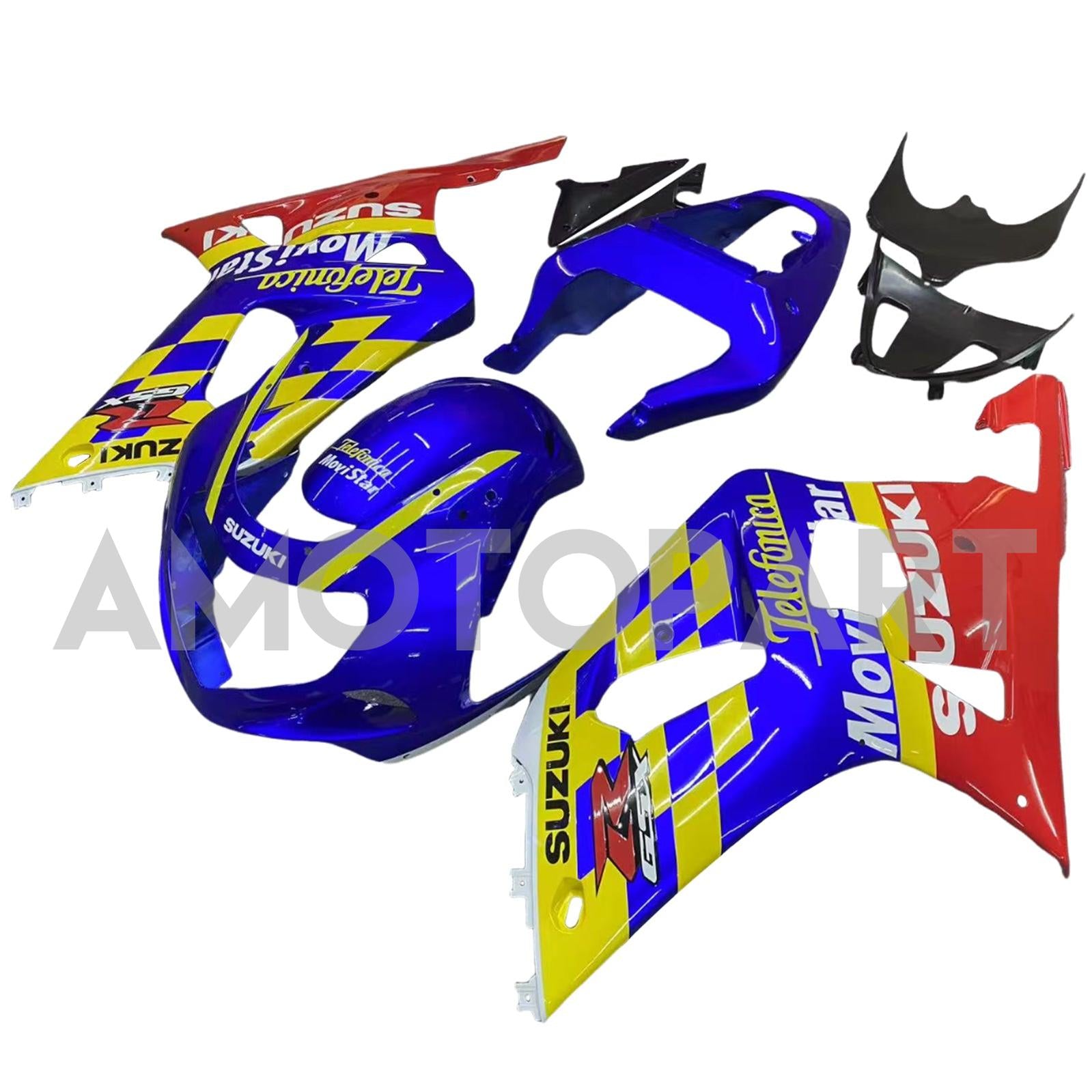 Amotopart 2001-2003 GSXR600 2000-2003 GSXR750 K1 Suzuki Red Blue Fairing Kit