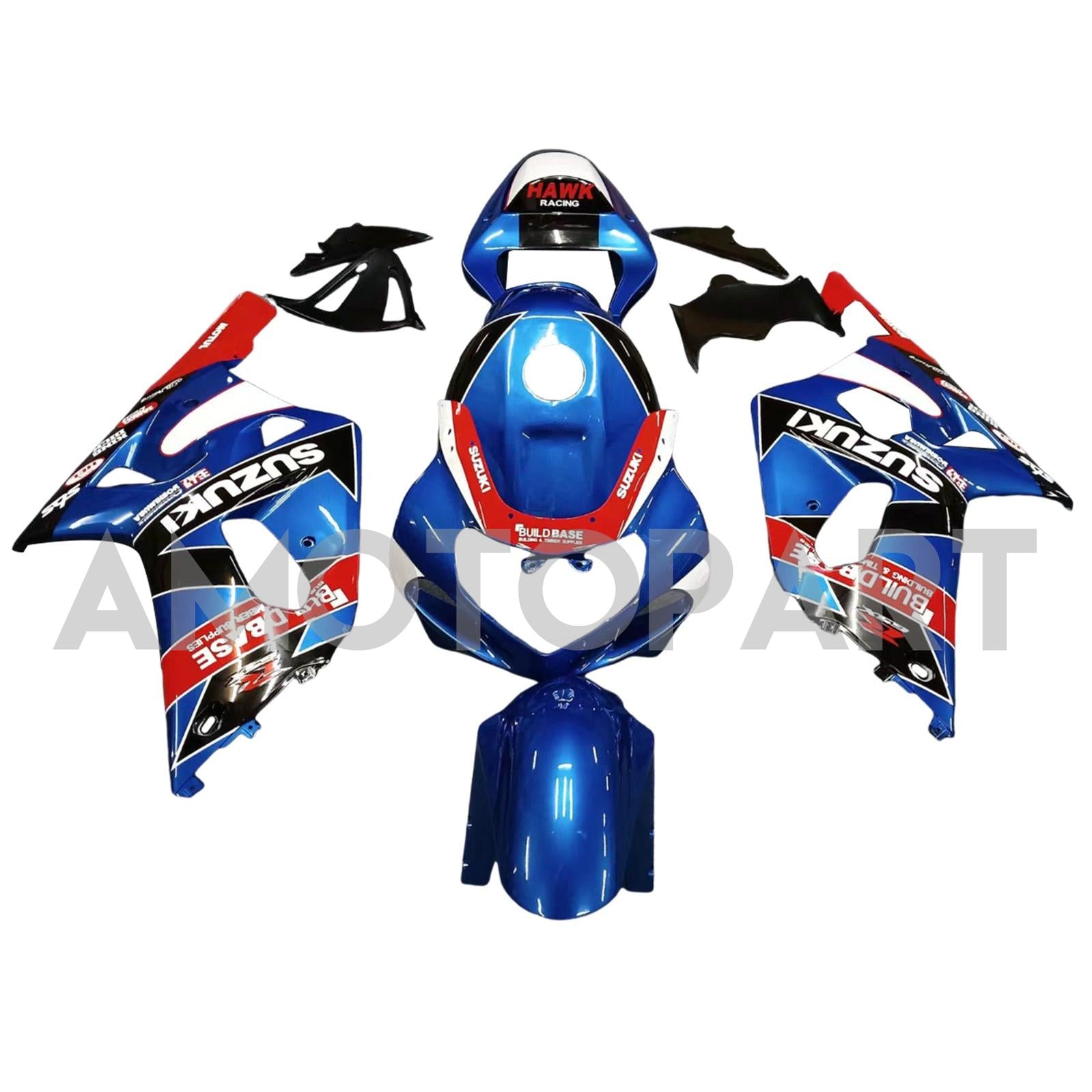Amotopart 2001-2003 GSXR600 2000-2003 GSXR750 K1 Suzuki Blue Red Fairing Kit