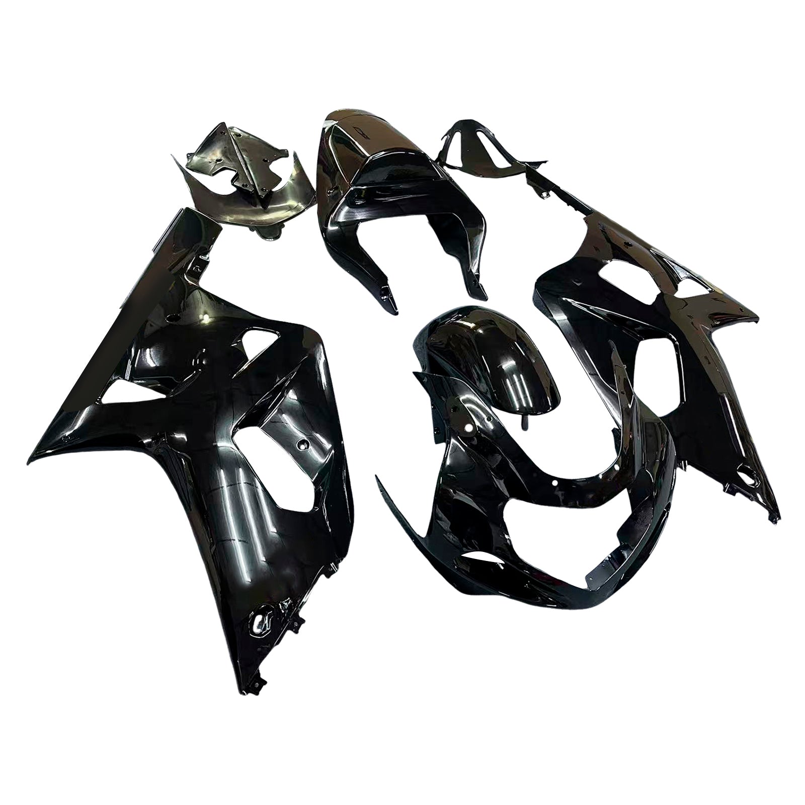 Amotopart 2001-2003 GSXR600 2000-2003 GSXR750 K1 Suzuki Gloss Black Fairing Kit