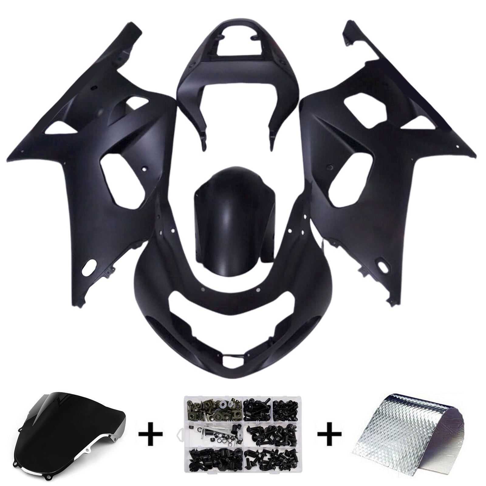 Amotopart 2001-2003 GSXR600 2000-2003 GSXR750 K1 Suzuki Matte Black Fairing Kit