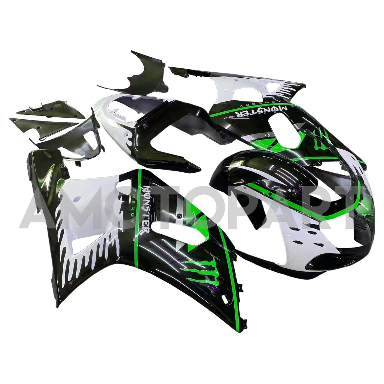 Amotopart 2001-2003 GSXR600 2000-2003 GSXR750 K1 Suzuki Green Black Fairing Kit