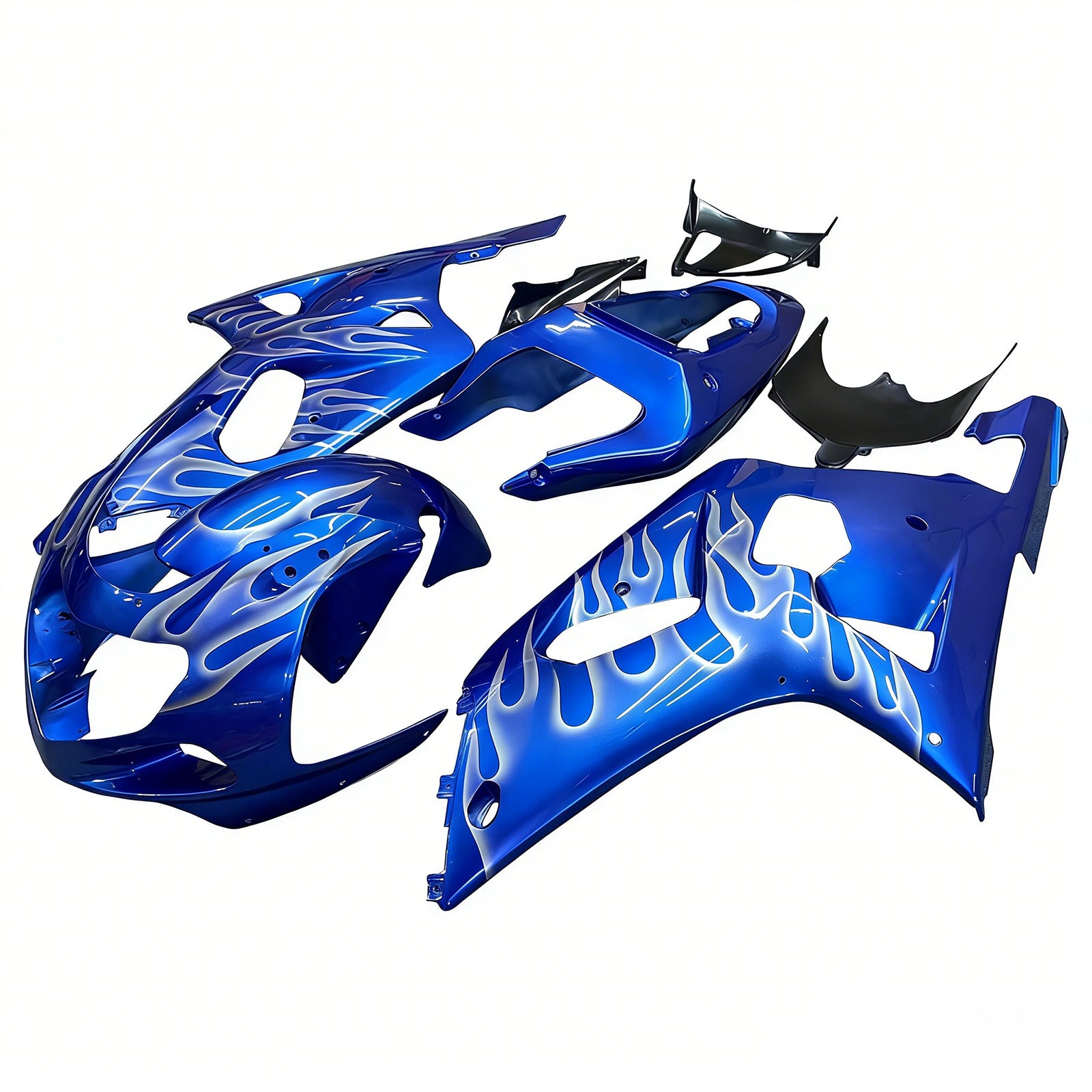 Amotopart 2001–2003 GSXR600 2000–2003 GSXR750 K1 Suzuki Blau mit Flame-Verkleidungsset