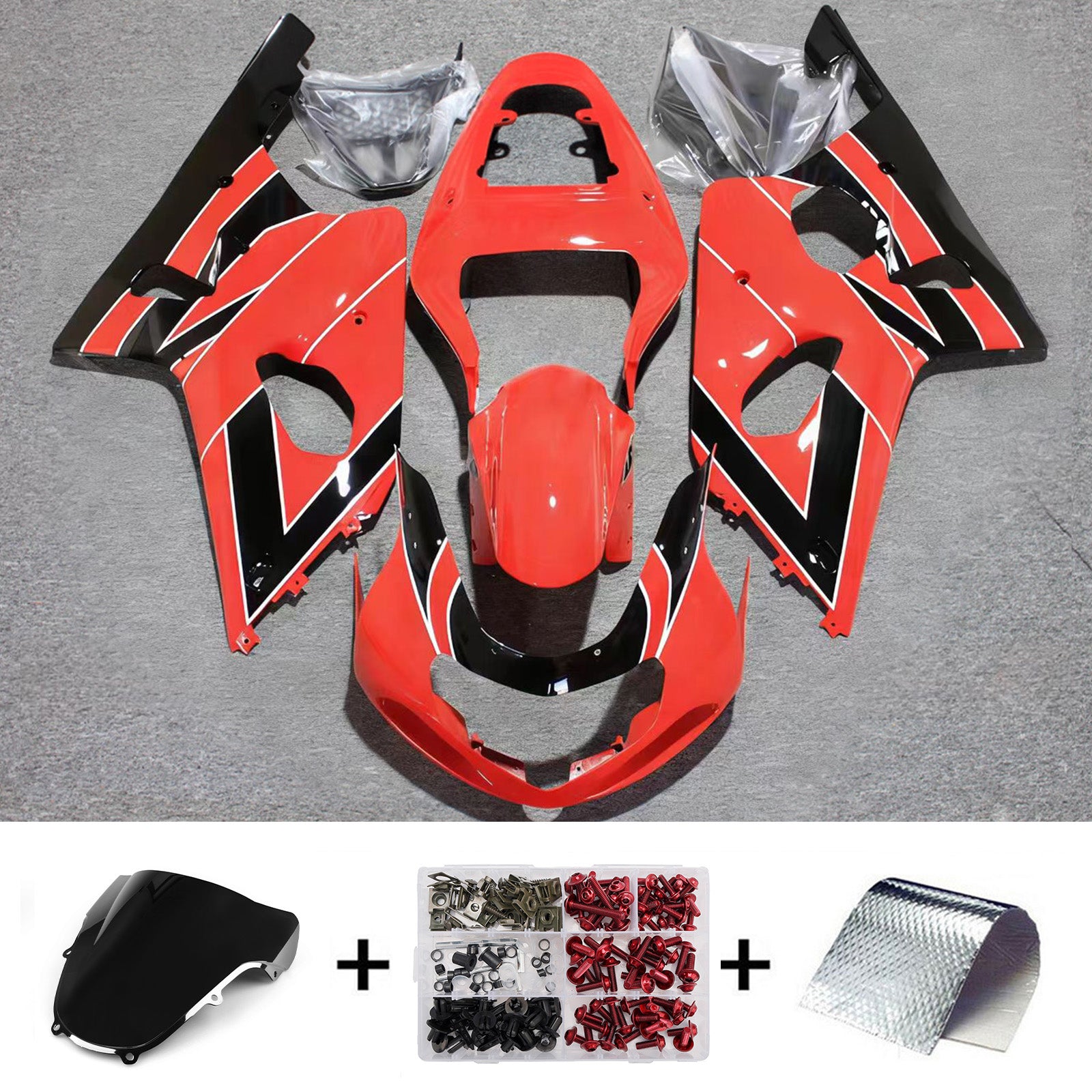 Amotopart Suzuki 2001–2003 GSXR 600 2000–2003 GSXR 750 Rot Schwarz Verkleidungsset