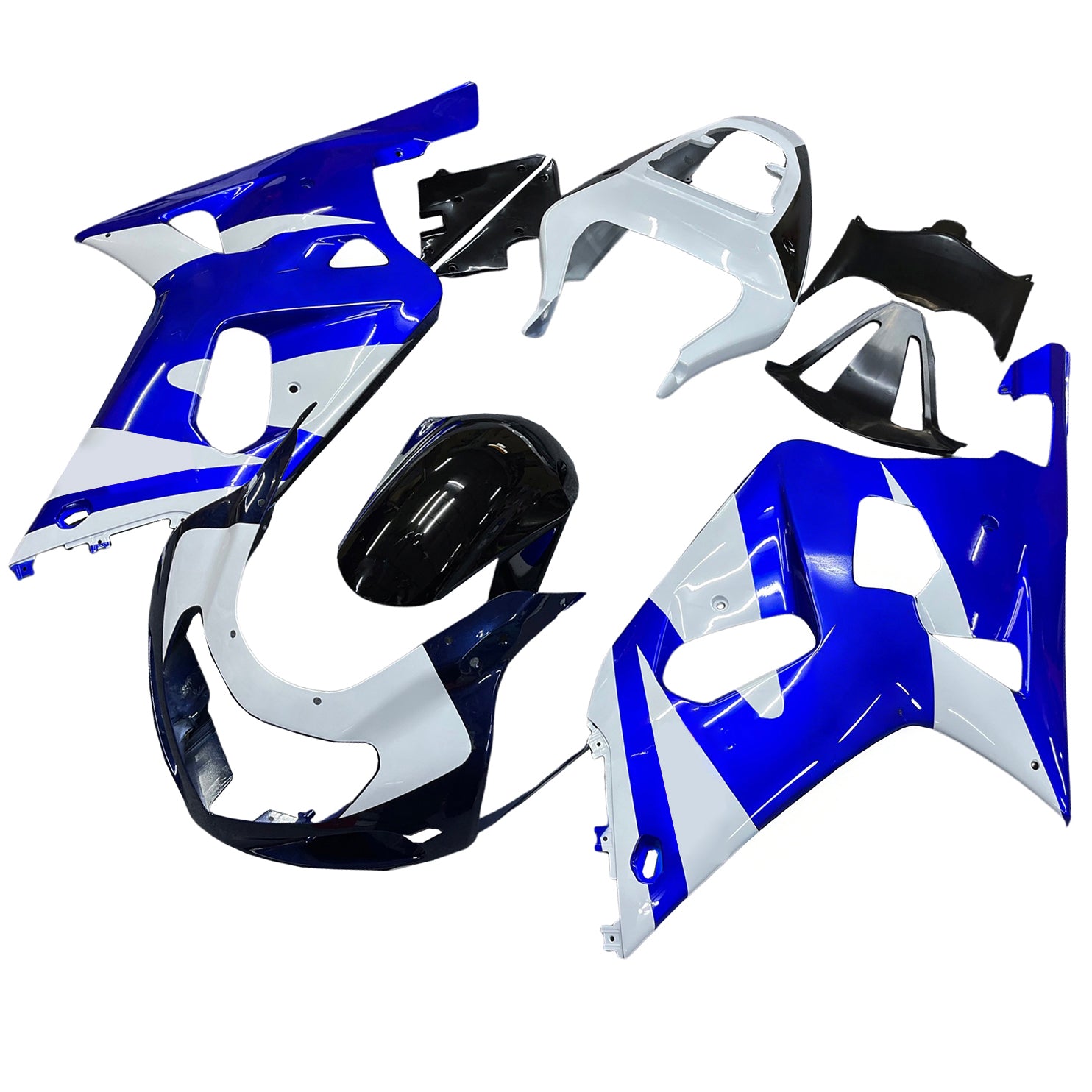 Amotopart Suzuki 01-03 GSXR600 & 00-03 GSXR750 Fairing Blue White Kit