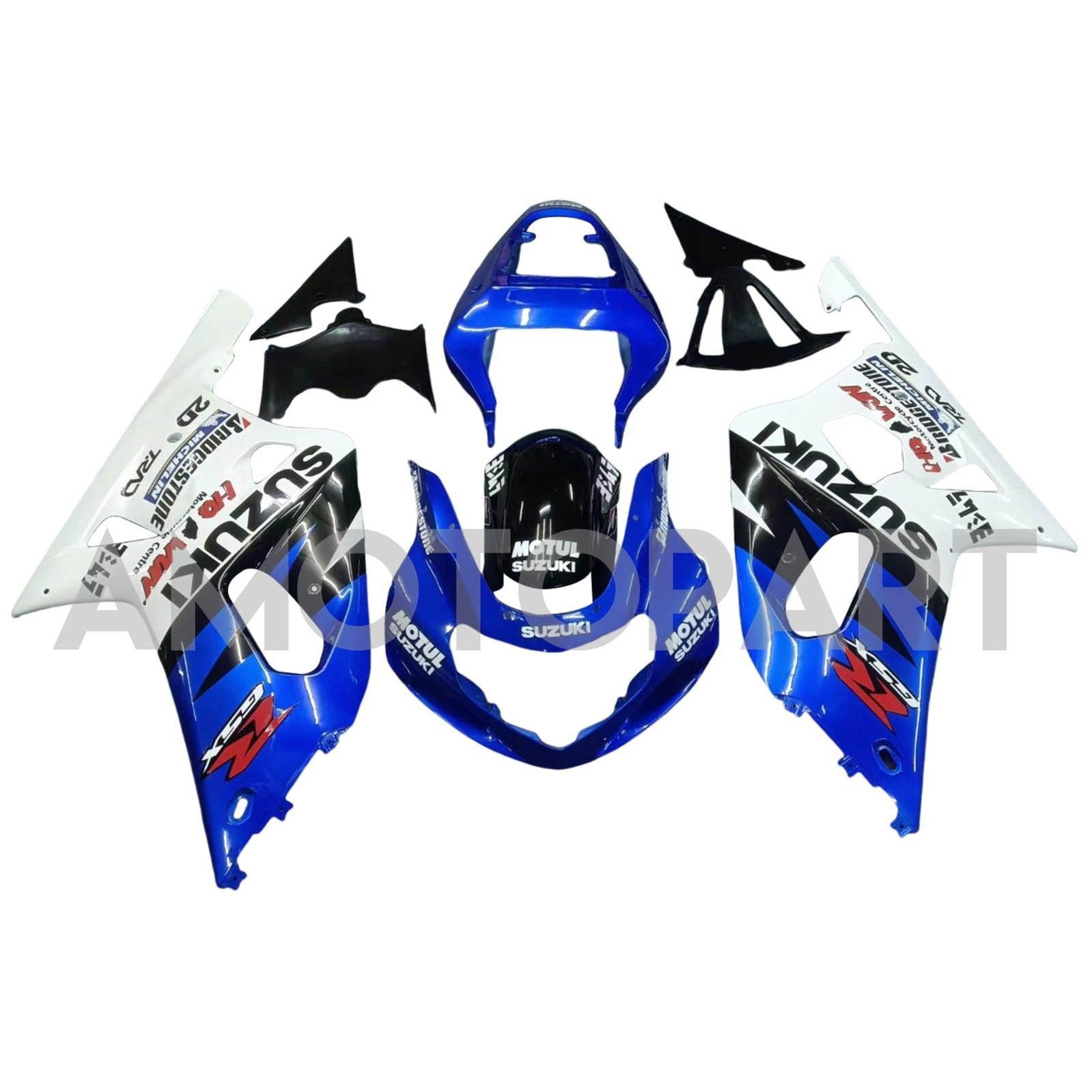 Amotopart Suzuki 01-03 GSXR600 & 00-03 GSXR750 Verkleidung blau-schwarz-multi Kit