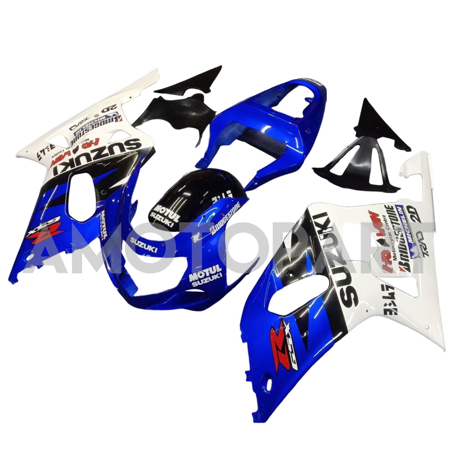 Amotopart Suzuki 01-03 GSXR600 & 00-03 GSXR750 Verkleidung blau-schwarz-multi Kit