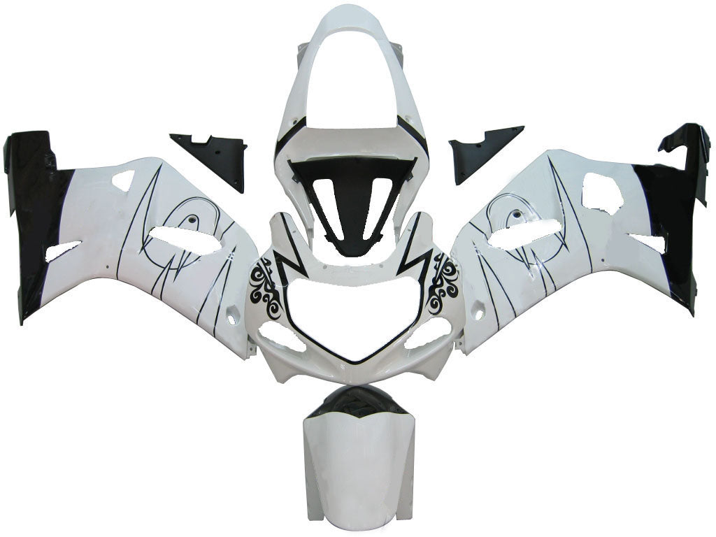 Amotopart Suzuki 01-03 GSXR600 & 00-03 GSXR750 Fairing White Kit