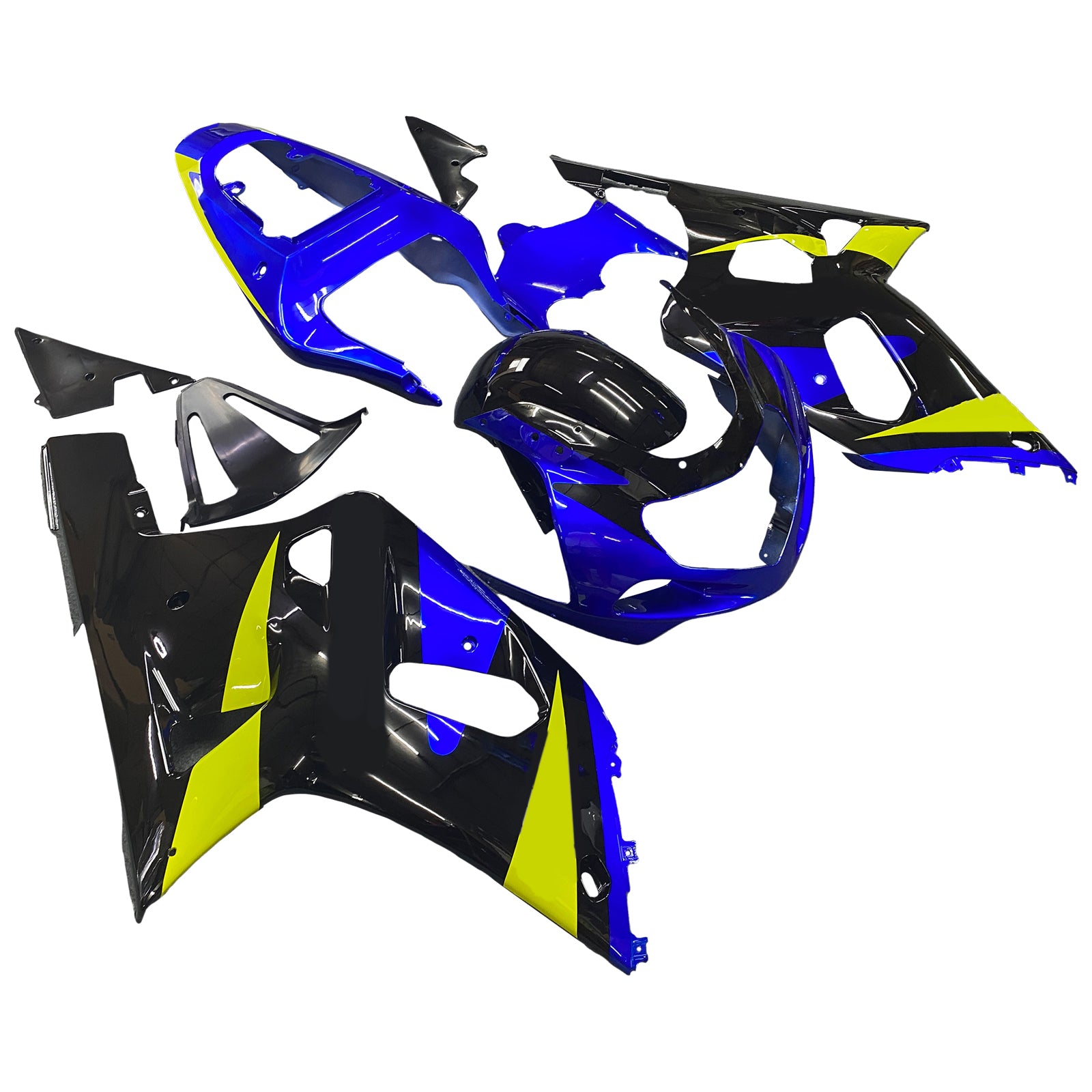 Amotopart Suzuki 01-03 GSXR600 & 00-03 GSXR750 Fairing Blue Black Kit