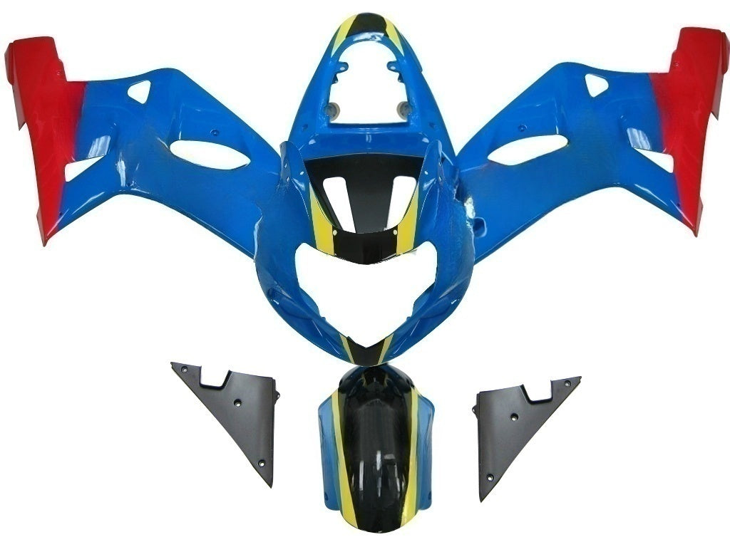 Amotopart Suzuki 01–03 GSXR600 & 00–03 GSXR750 Verkleidungsset, mehrfarbig, Blau