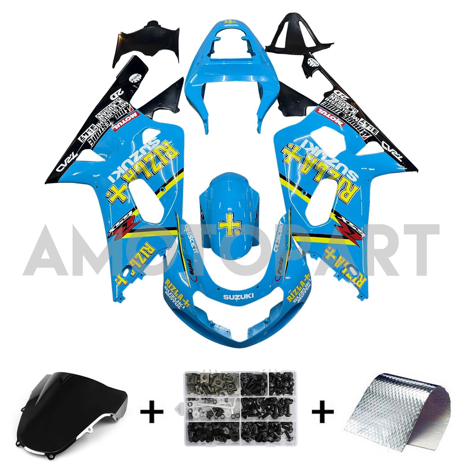 Amotopart Suzuki 01-03 GSXR600 & 00-03 GSXR750 Fairing multi-blue Kit