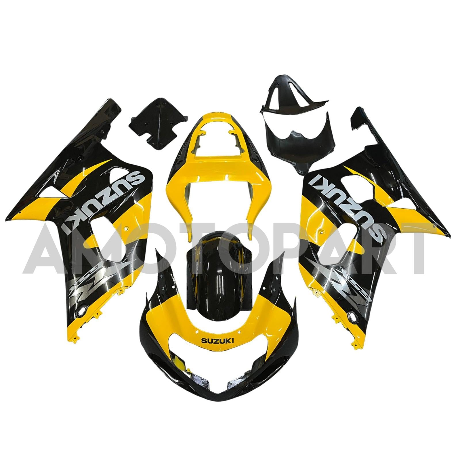 Amotopart Suzuki 01-03 GSXR600 & 00-03 GSXR750 Fairing Yellow Black Kit
