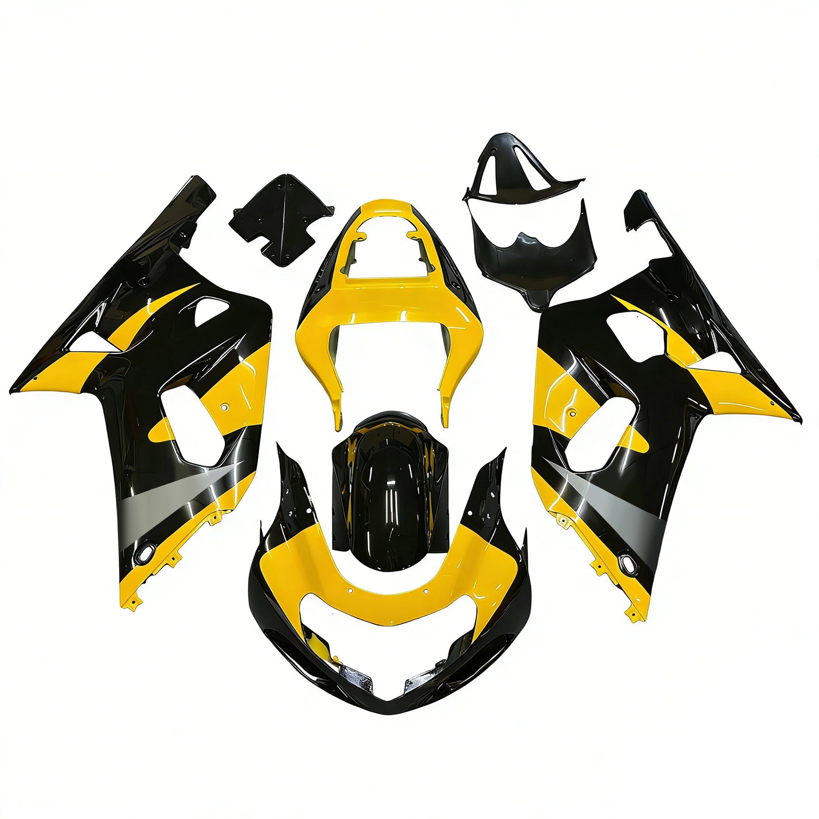 Amotopart Suzuki 01-03 GSXR600 & 00-03 GSXR750 Fairing Yellow Black Kit