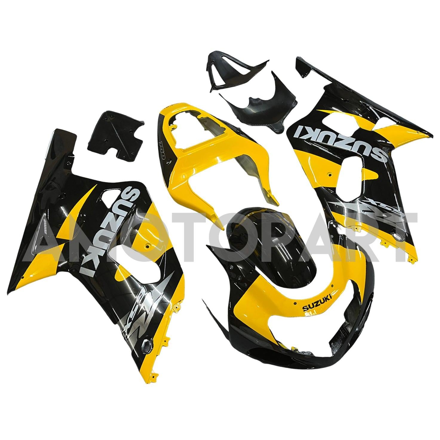 Amotopart Suzuki 01-03 GSXR600 & 00-03 GSXR750 Fairing Yellow Black Kit