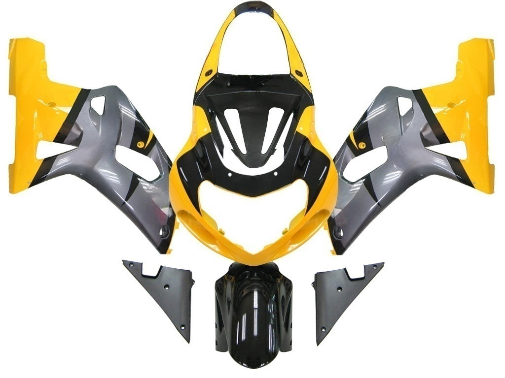 Amotopart Suzuki GSXR600 01-03 & Carenado amarillo para GSXR750 (2000-2003)&GRey Kit