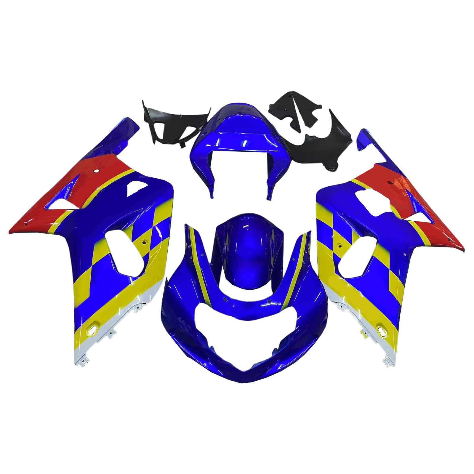 Amotopart Suzuki 01-03 GSXR600 & 00-03 GSXR750 Fairing Blue Yellow Kit