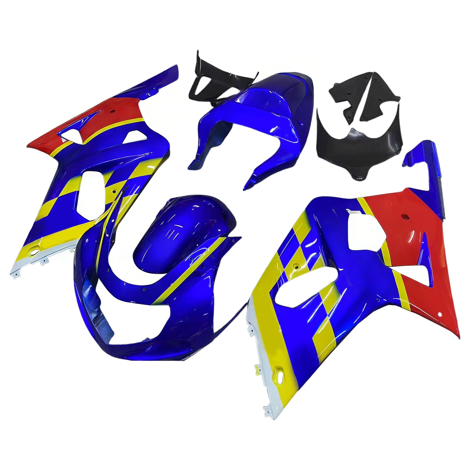 Amotopart Suzuki 01-03 GSXR600 & 00-03 GSXR750 Fairing Blue Yellow Kit