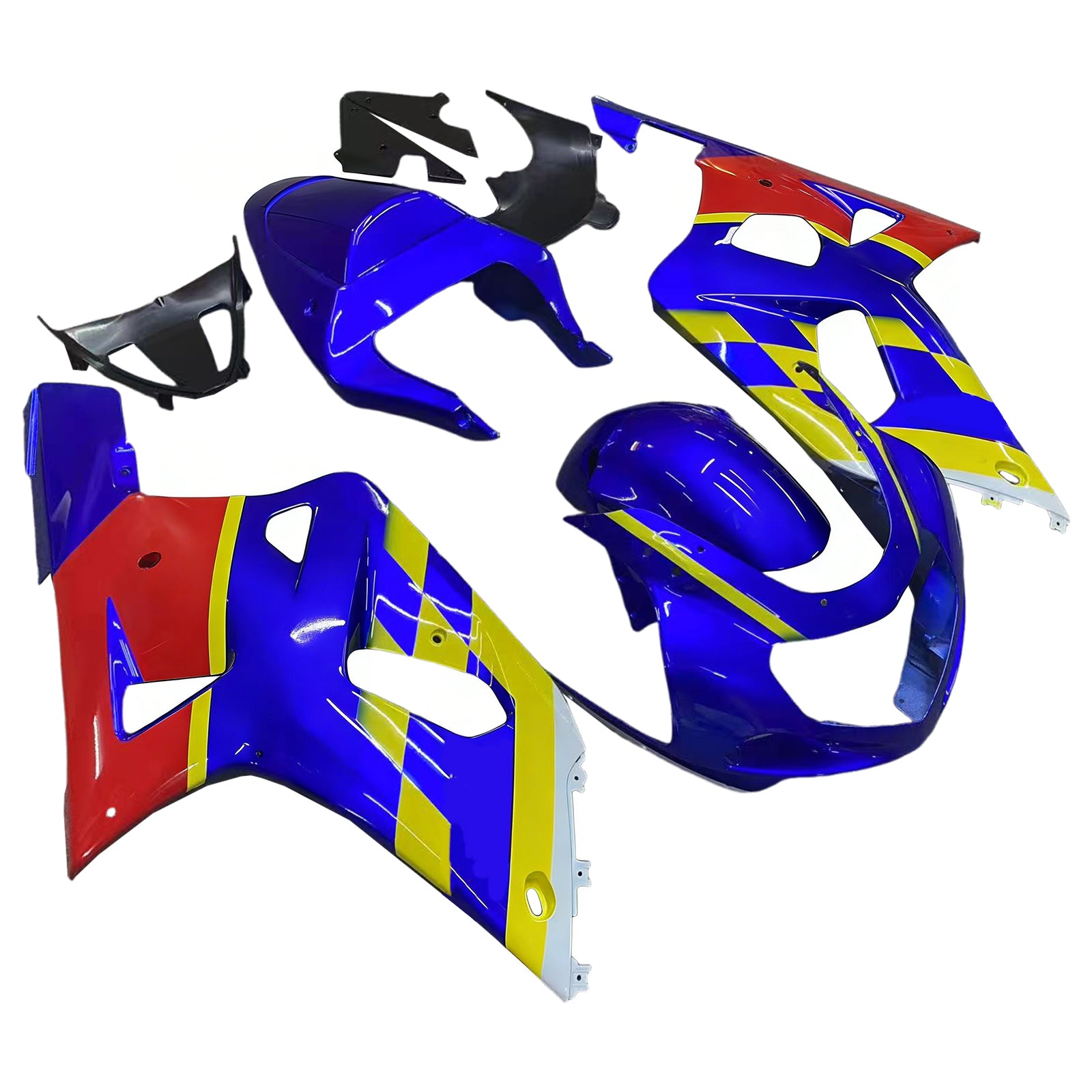 Amotopart Suzuki 01-03 GSXR600 & 00-03 GSXR750 Fairing Blue Yellow Kit