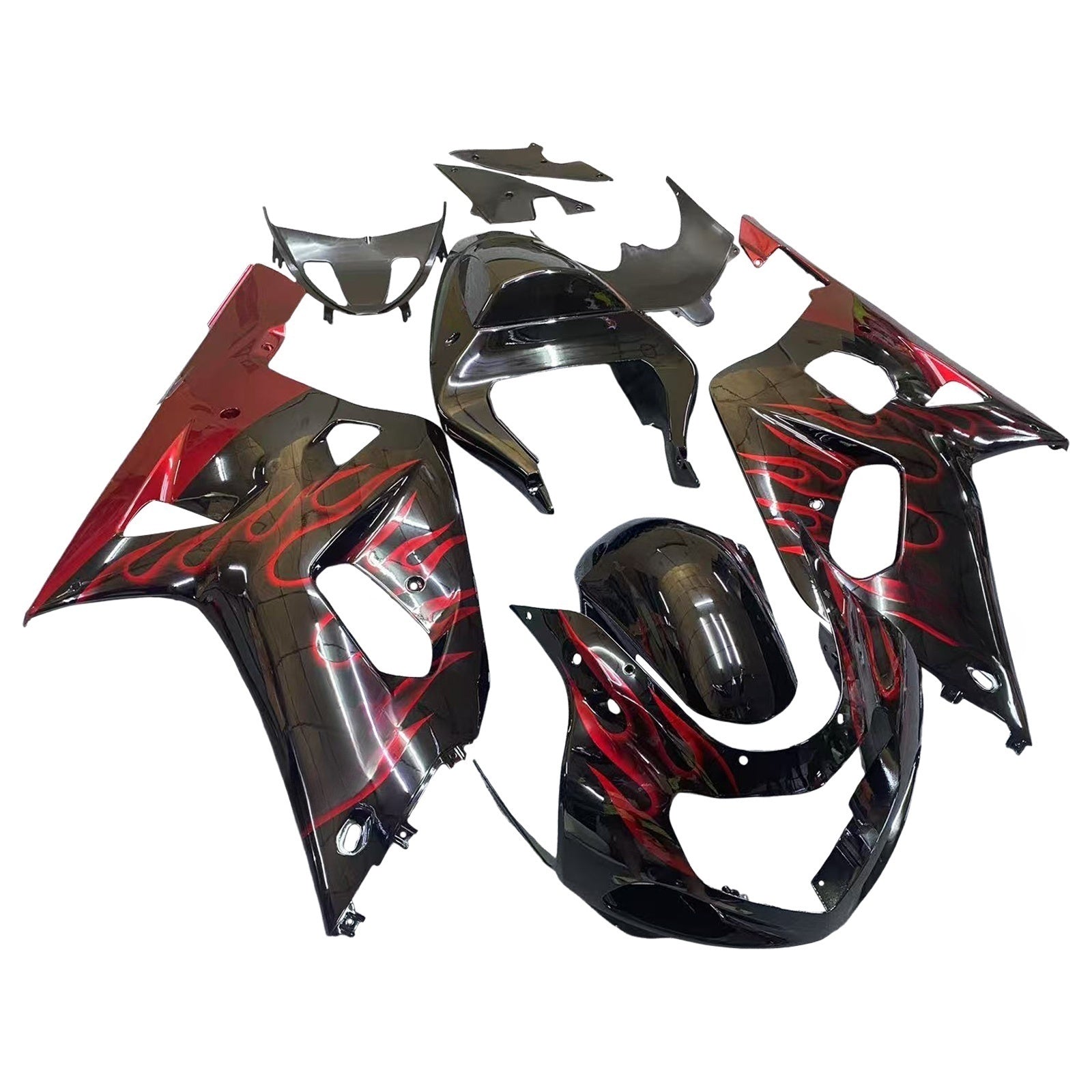 Amotopart Suzuki 01-03 GSXR600 & 00-03 GSXR750 Verkleidungssatz schwarz-rot