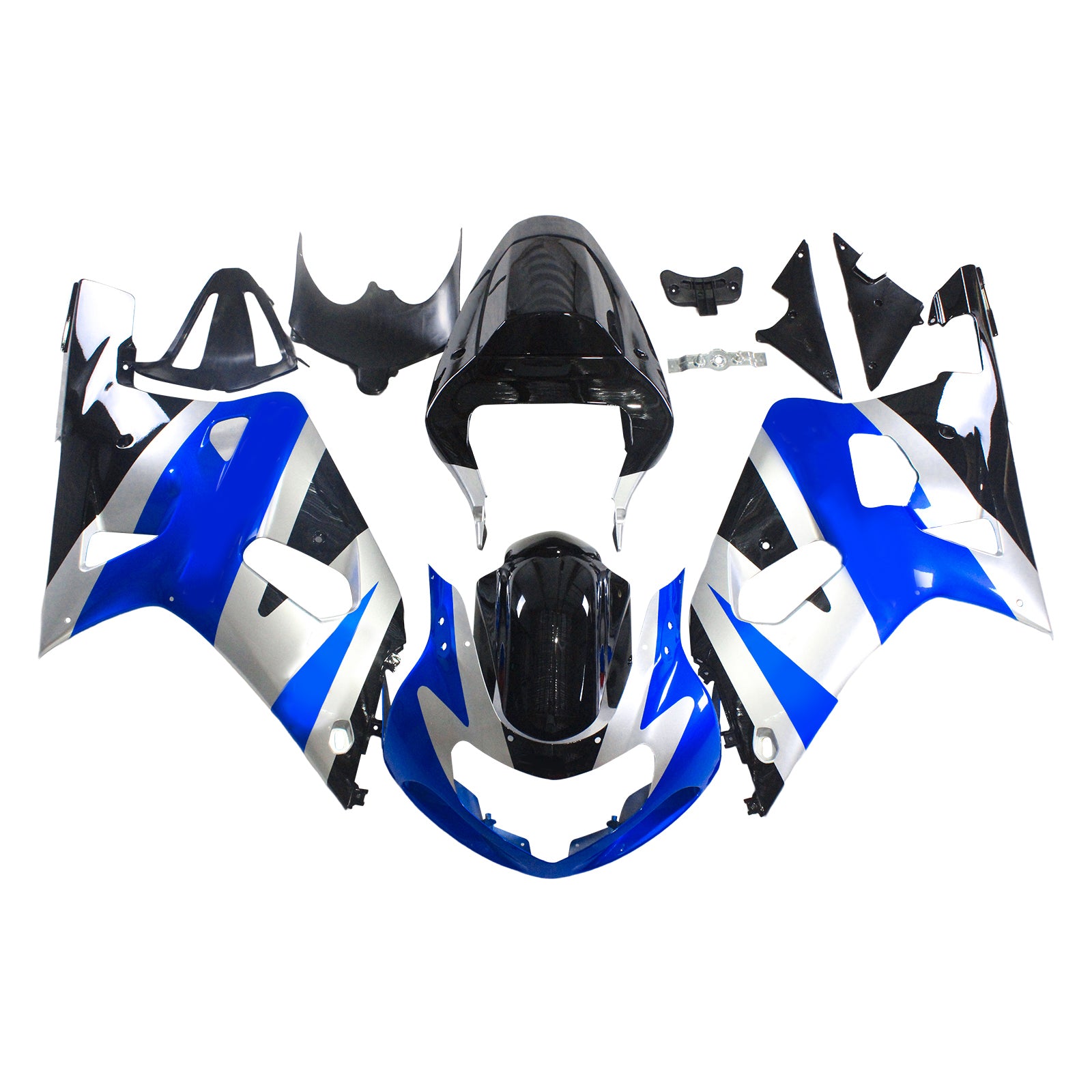 Amotopart Suzuki 01-03 GSXR600 & 00-03 GSXR750 Fairing Blue Sliver Kit