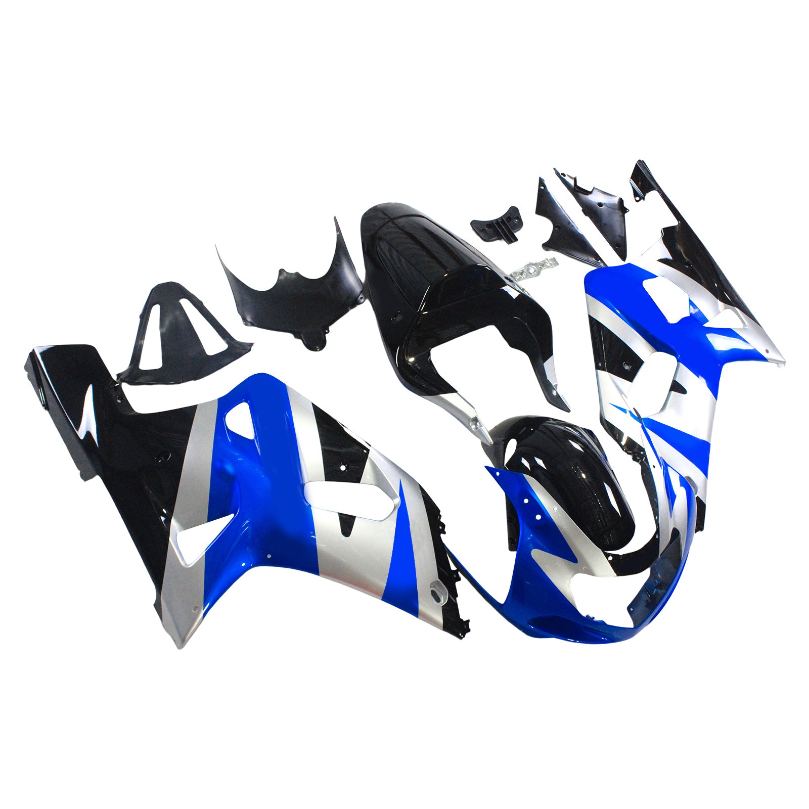 Amotopart Suzuki 01-03 GSXR600 & 00-03 GSXR750 Fairing Blue Sliver Kit