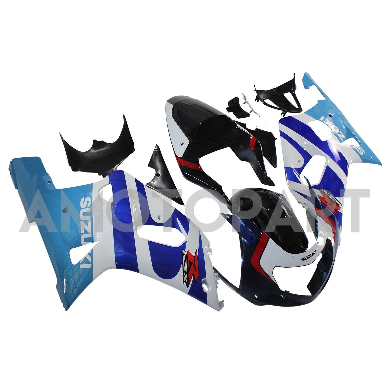 Amotopart Suzuki 01-03 GSXR600 & 00-03 GSXR750 Fairing gradient blue white Kit