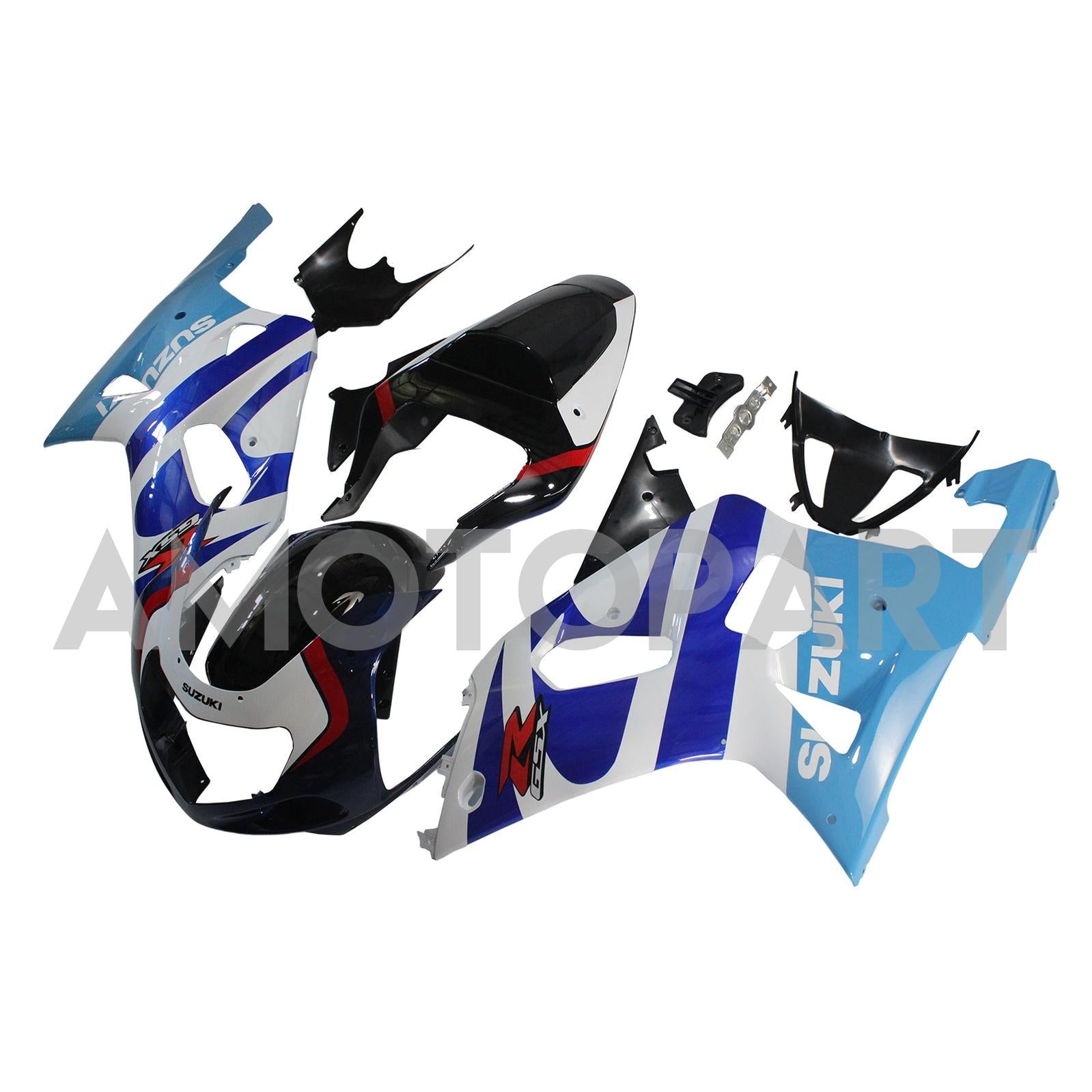 Amotopart Suzuki 01-03 GSXR600 & 00-03 GSXR750 Fairing gradient blue white Kit