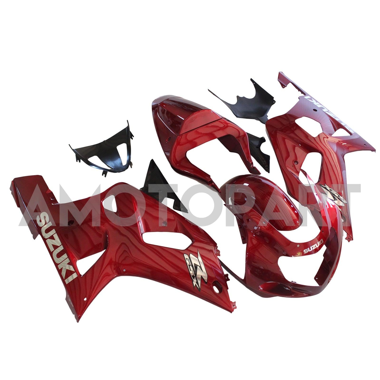 Amotopart Suzuki 01-03 GSXR600 & 00-03 GSXR750 Fairing glossy red grey Kit