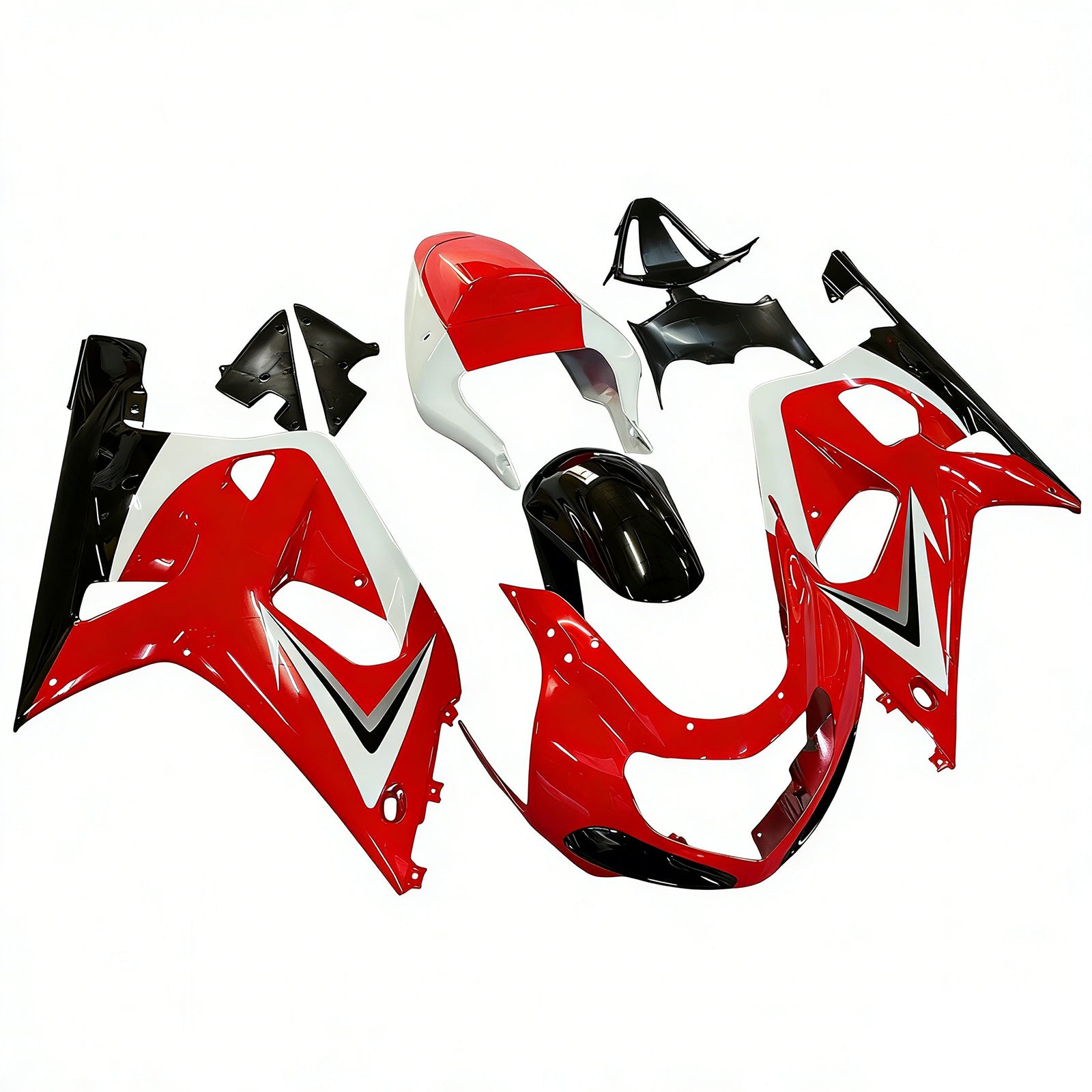 Amotopart Suzuki 01-03 GSXR600 e 00-03 GSXR750 Kit carena rosso bianco