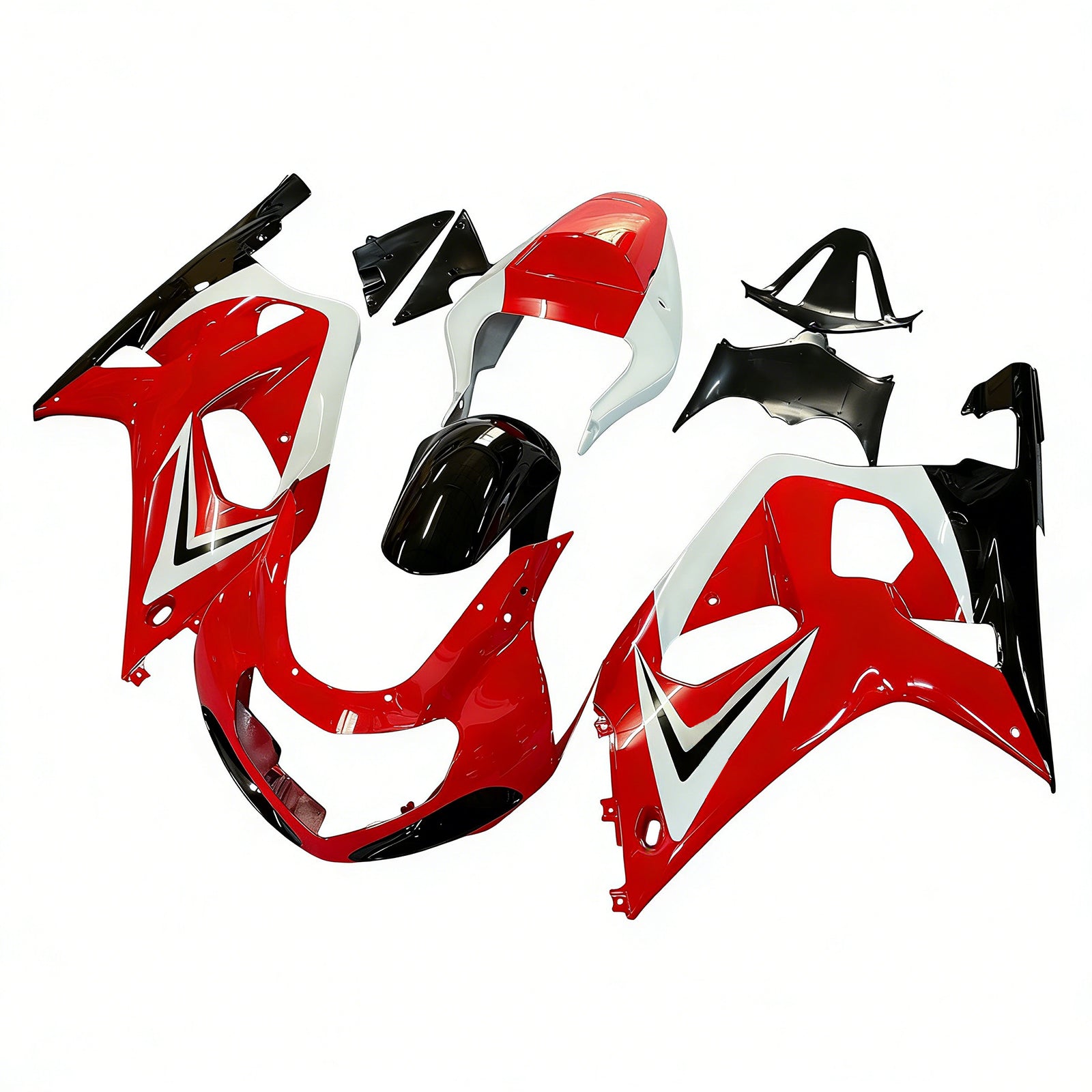 Amotopart Suzuki 01-03 GSXR600 e 00-03 GSXR750 Kit carena rosso bianco