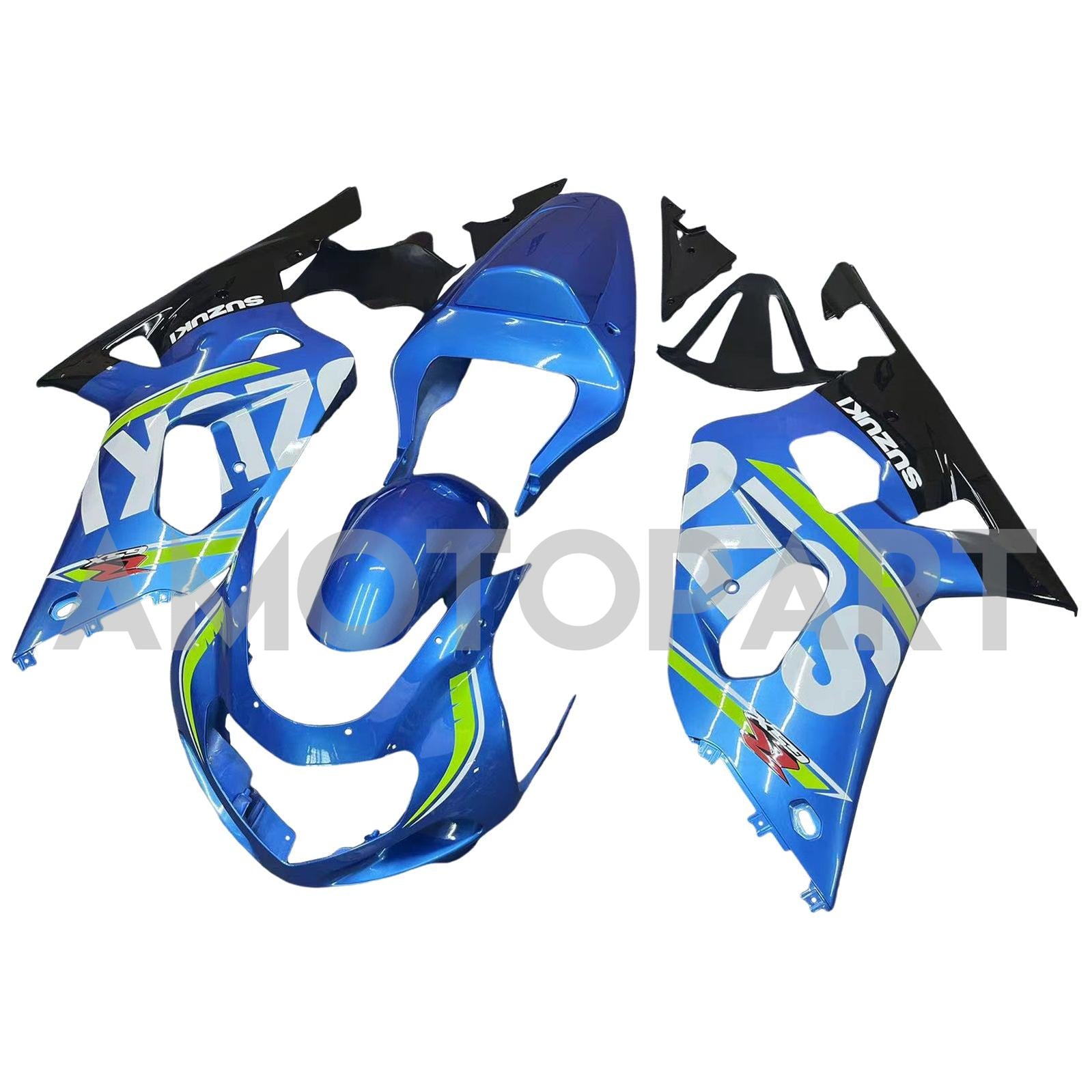 Amotopart Suzuki 01-03 GSXR600 & 00-03 GSXR750 Verkleidung glänzend blau gelb Kit
