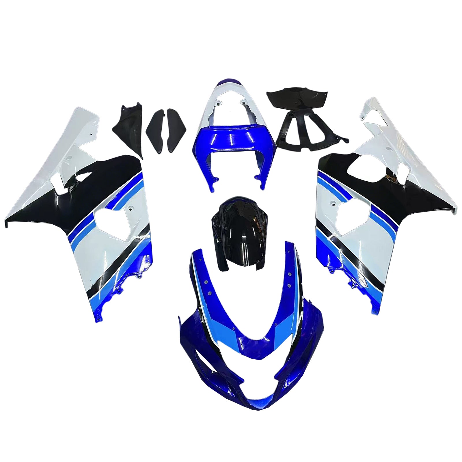 Amotopart 2004-2005 Suzuki GSXR600750 Fairing Black&White Kit